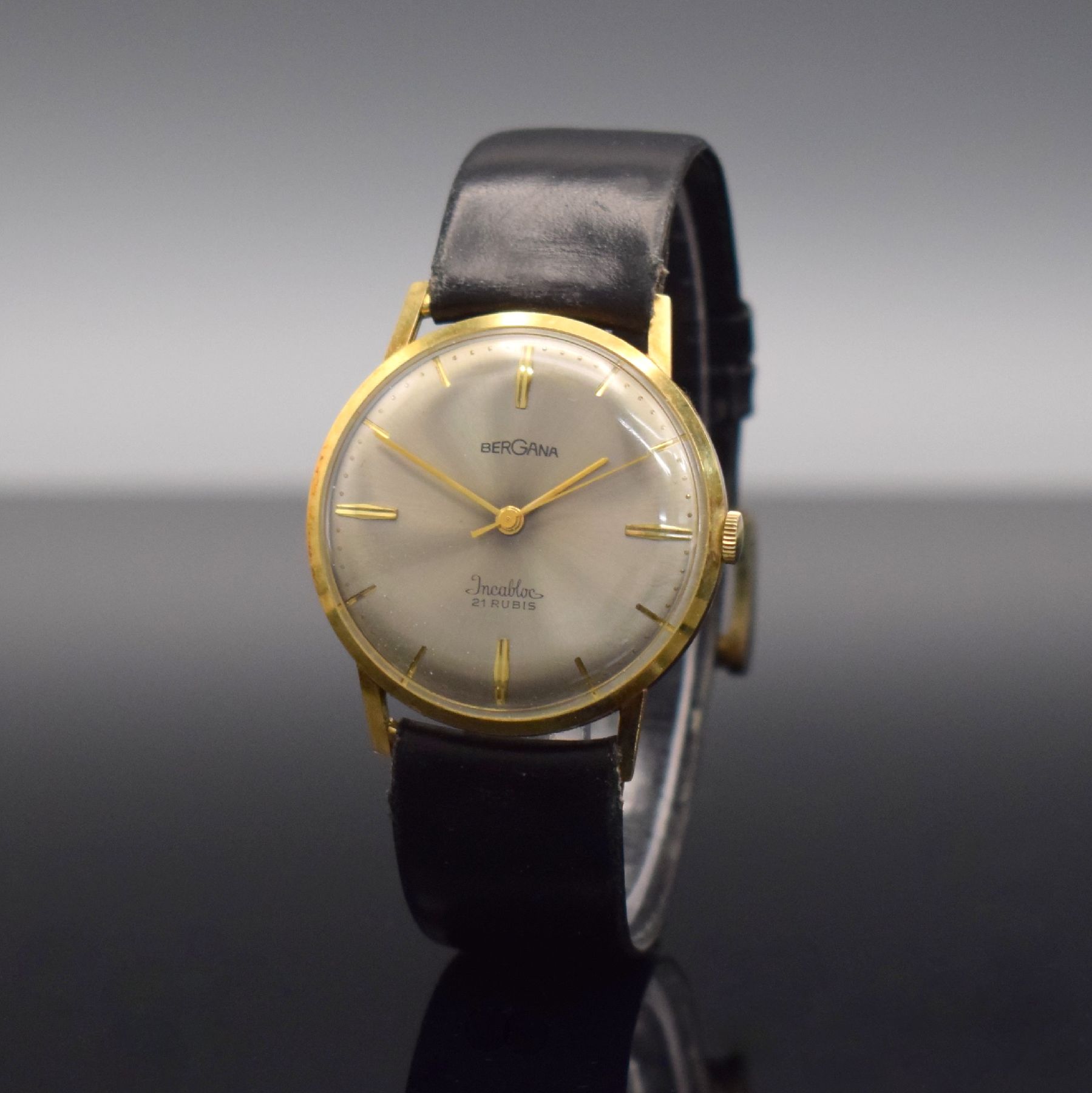 Detail f: Konvolut 2 BERGANA Herrenuhren in GG 585/000 & 1 x JUNGHANS Meister vergoldet, Deutschland um 1960, Handaufzug/Automatik, gedr. Geh., silb. ...