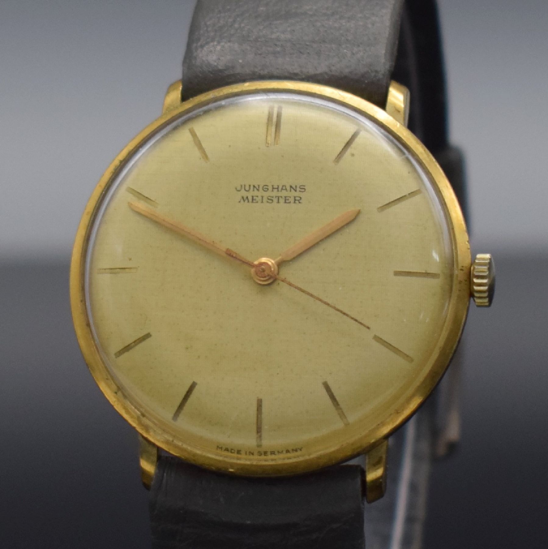 Detail k: Konvolut 2 BERGANA Herrenuhren in GG 585/000 & 1 x JUNGHANS Meister vergoldet, Deutschland um 1960, Handaufzug/Automatik, gedr. Geh., silb. ...