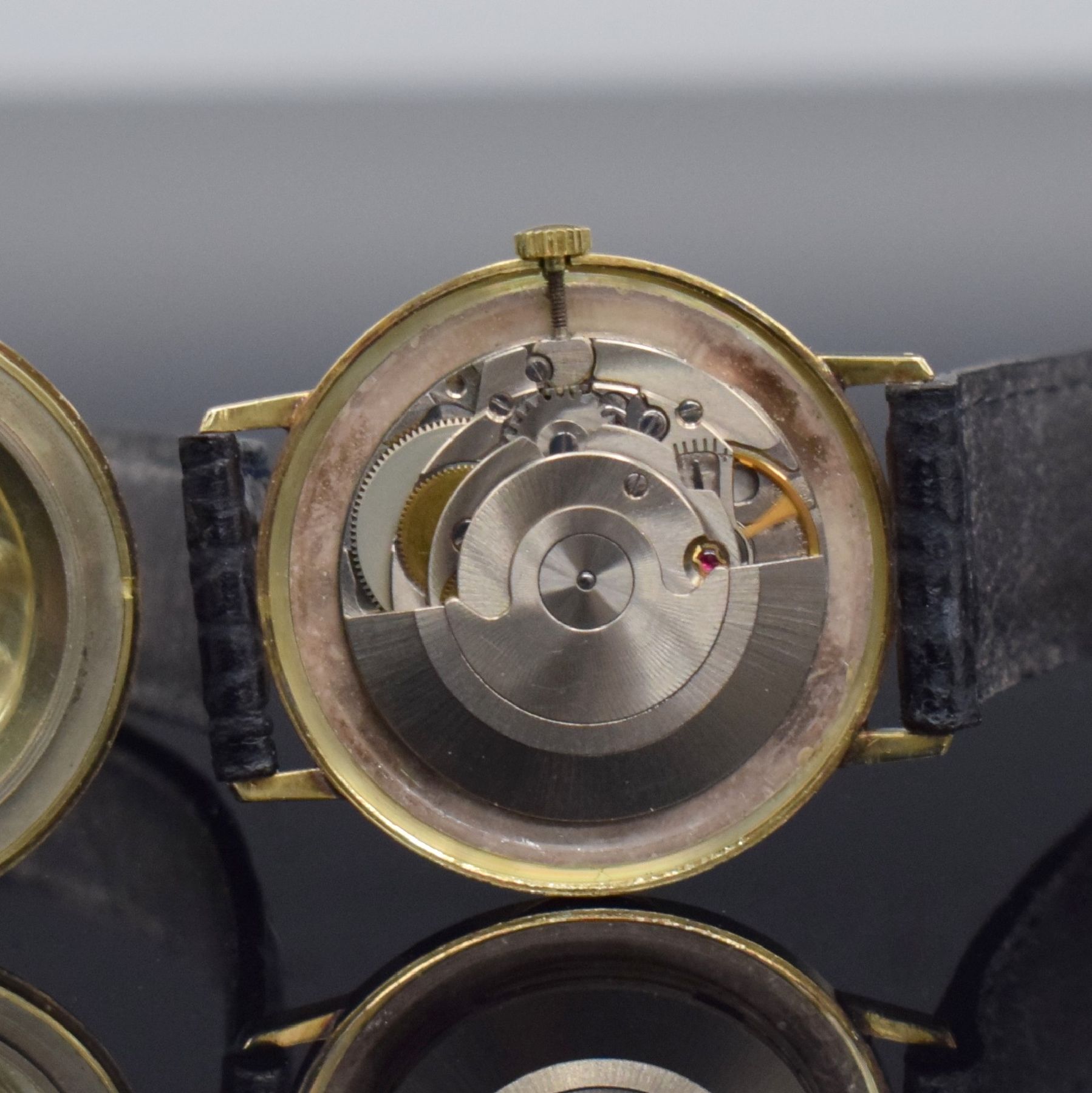 Detail m: Konvolut 2 BERGANA Herrenuhren in GG 585/000 & 1 x JUNGHANS Meister vergoldet, Deutschland um 1960, Handaufzug/Automatik, gedr. Geh., silb. ...