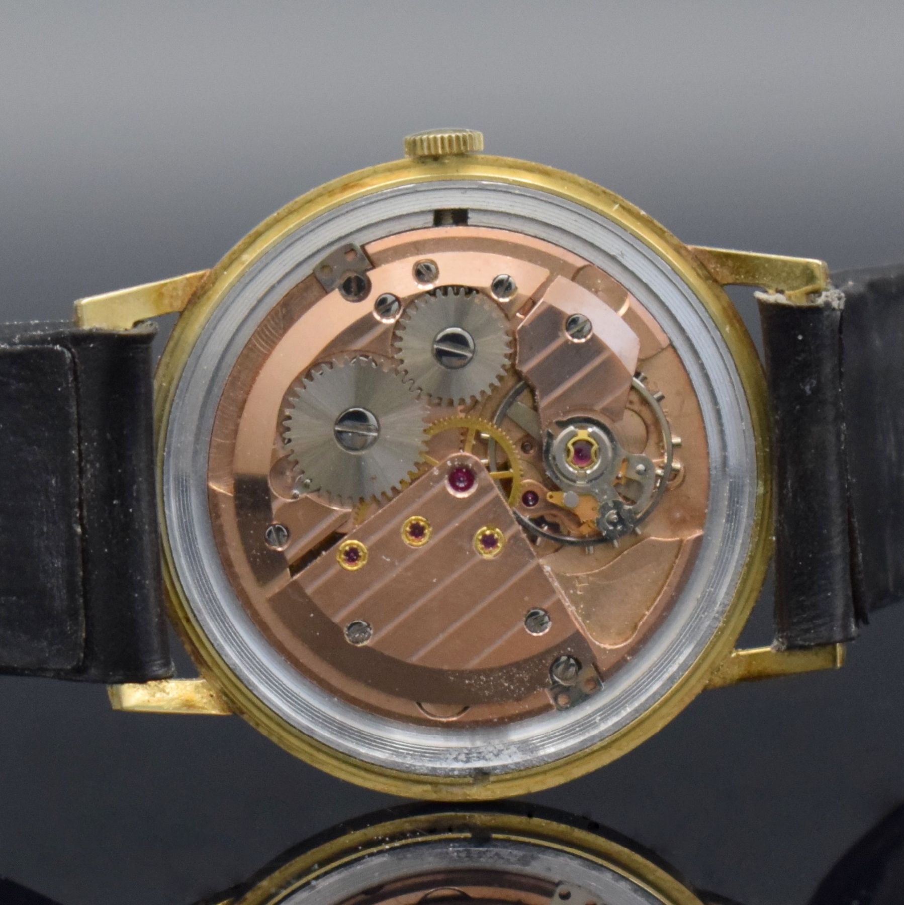 Detail o: Konvolut 2 BERGANA Herrenuhren in GG 585/000 & 1 x JUNGHANS Meister vergoldet, Deutschland um 1960, Handaufzug/Automatik, gedr. Geh., silb. ...