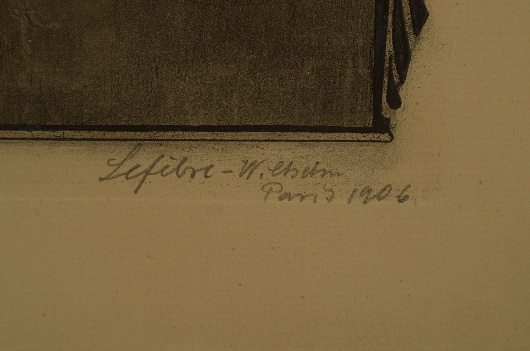 Detail c: Wilhelm Lefebre, 1873 Frankfurt - 1974 Meran, Studium an der Düsseldorfer Akademie, drei Grafiken: Radierung Minotaurus mit Frauenakt, 17 x 22 cm , ...