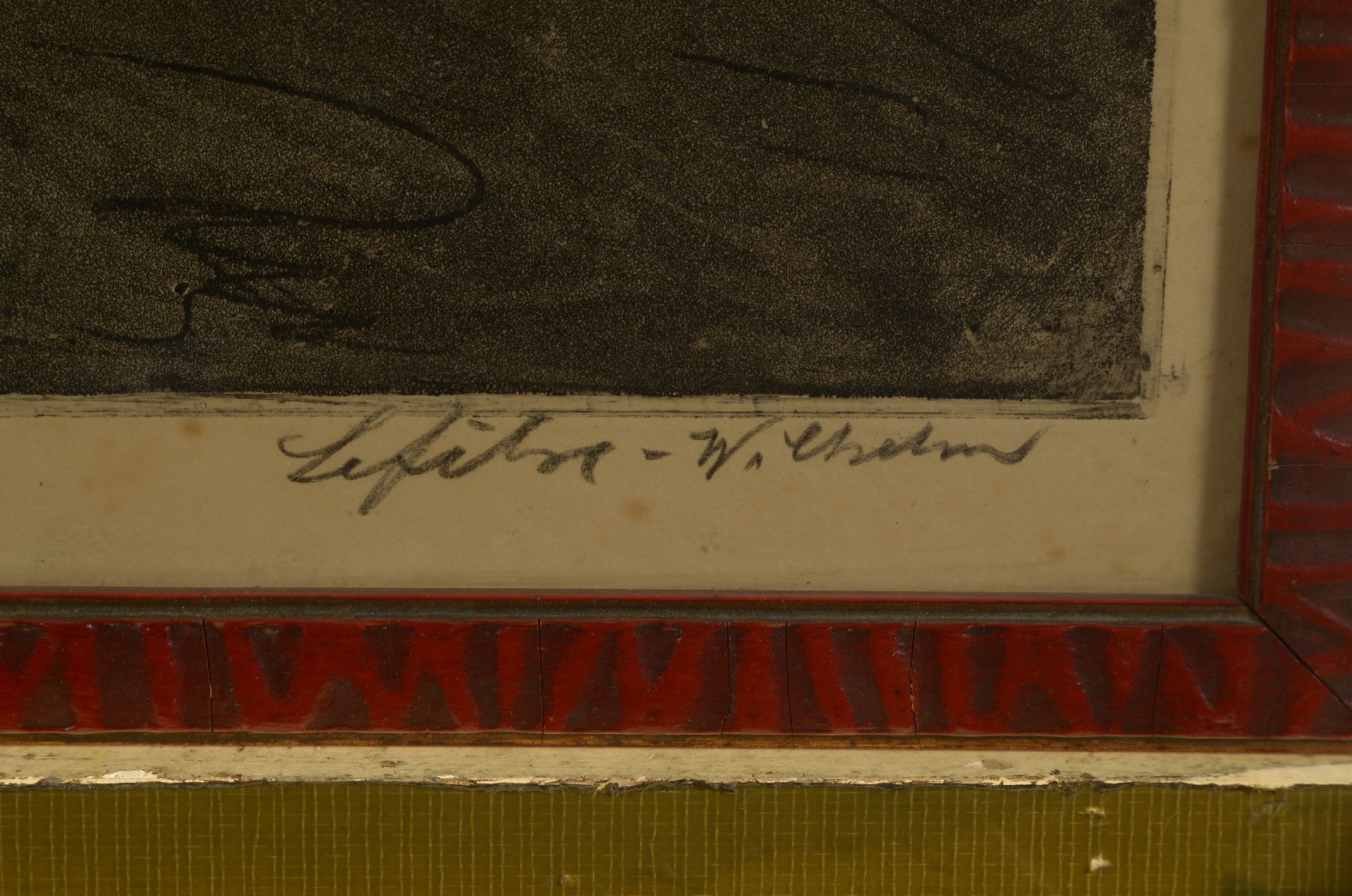 Detail d: Wilhelm Lefebre, 1873 Frankfurt - 1974 Meran, Studium an der Düsseldorfer Akademie, drei Grafiken: Radierung Minotaurus mit Frauenakt, 17 x 22 cm , ...