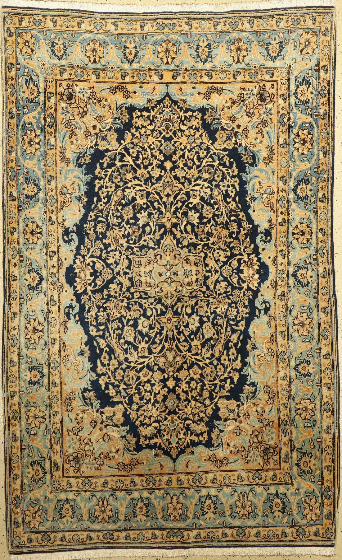 Ghom Kork, Persien, ca. 60 Jahre, Korkwollemit Seide, ca. 220 x 138 cm, EHZ: 2, (gereinigt)