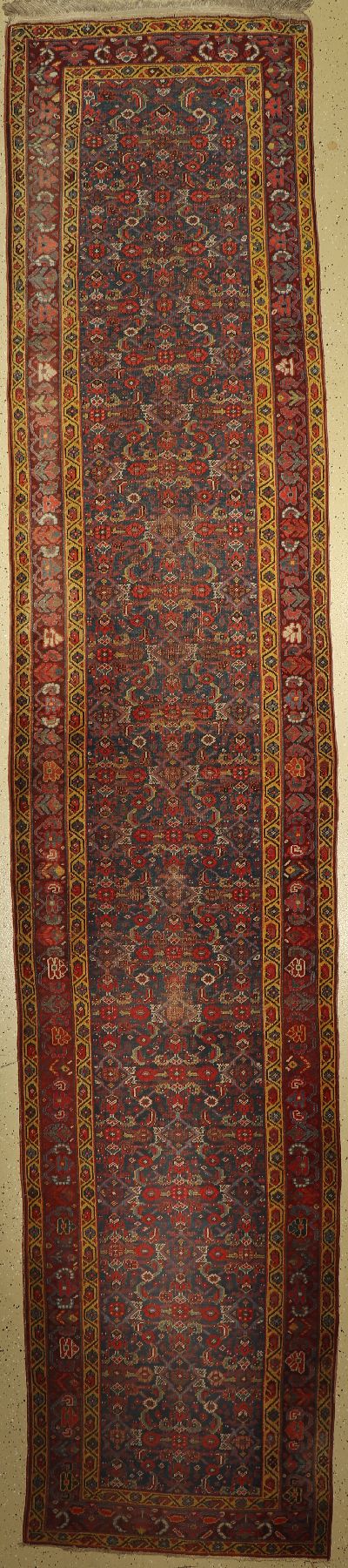 Kurdische Galerie antik, Persien, um 1900,Wolle auf Wolle, ca. 518 x 102 cm, seltenes Mass, EHZ: 4