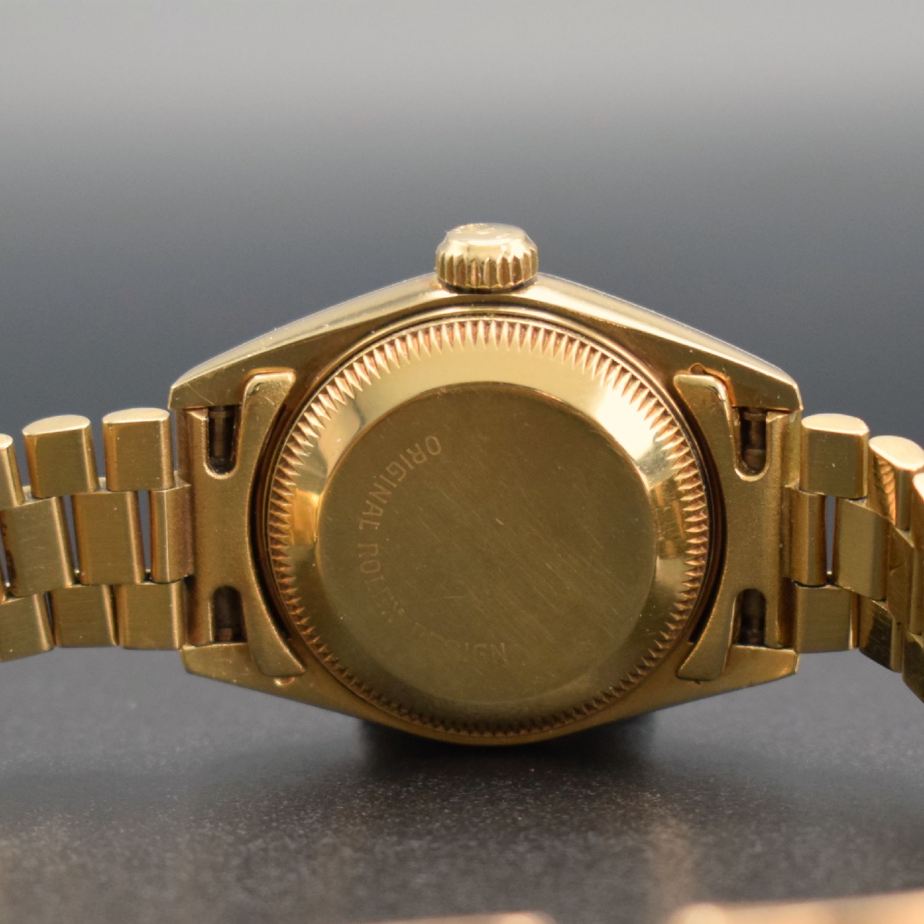 Detail g: ROLEX Datejust Ref. 69178 Damenarmbanduhr in GG 750/000, Schweiz lt. orig. Papier verk. 1984, Automatik, verschr. Oystergeh. m. geriffelter Lünette, ...