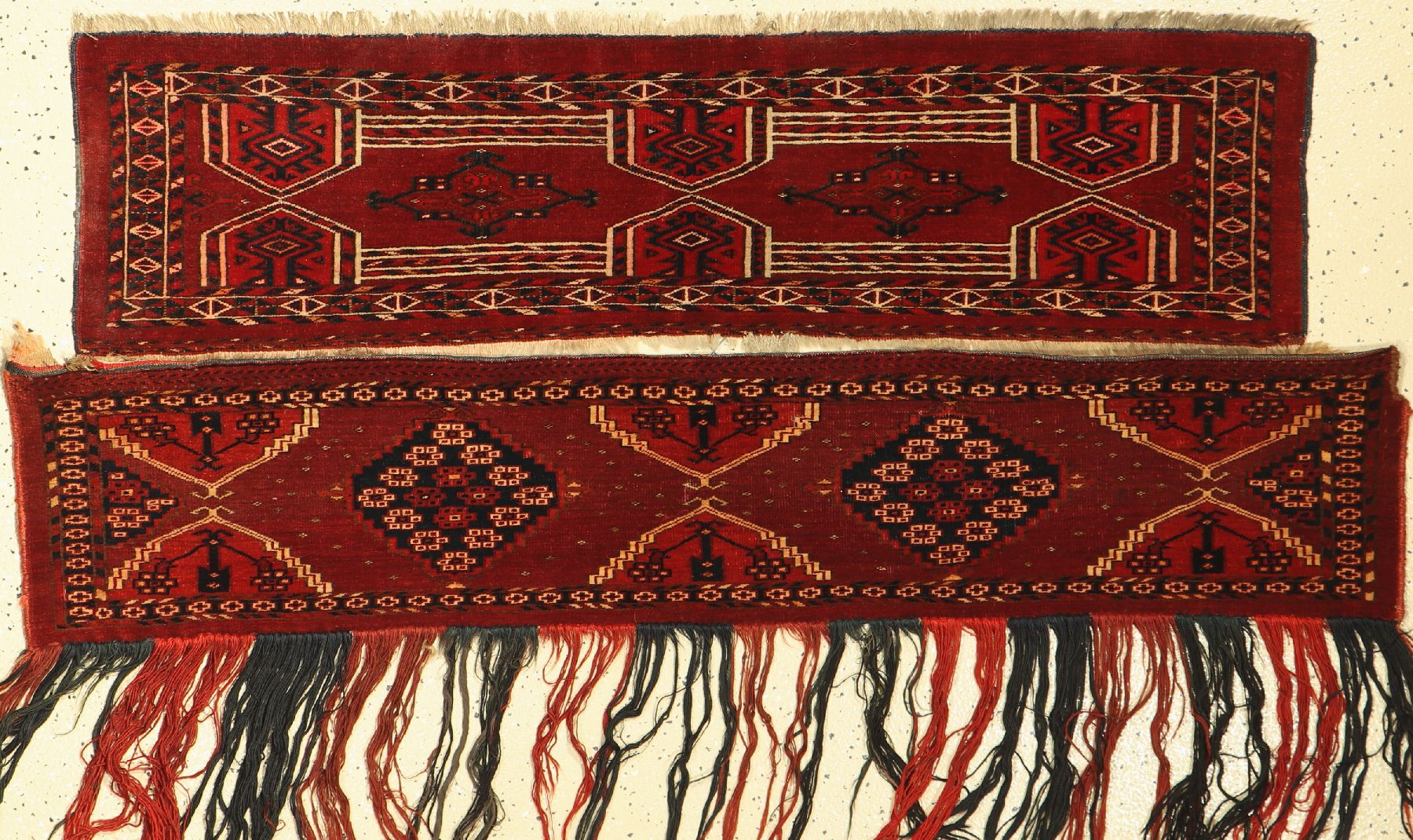(2 Lots) Kizelayak Jollars antik, Turkmenistan, Ende 19.Jhd., Wolle auf Wolle, EHZ: 2-3 feine Qualität, selten, sammelwürdig