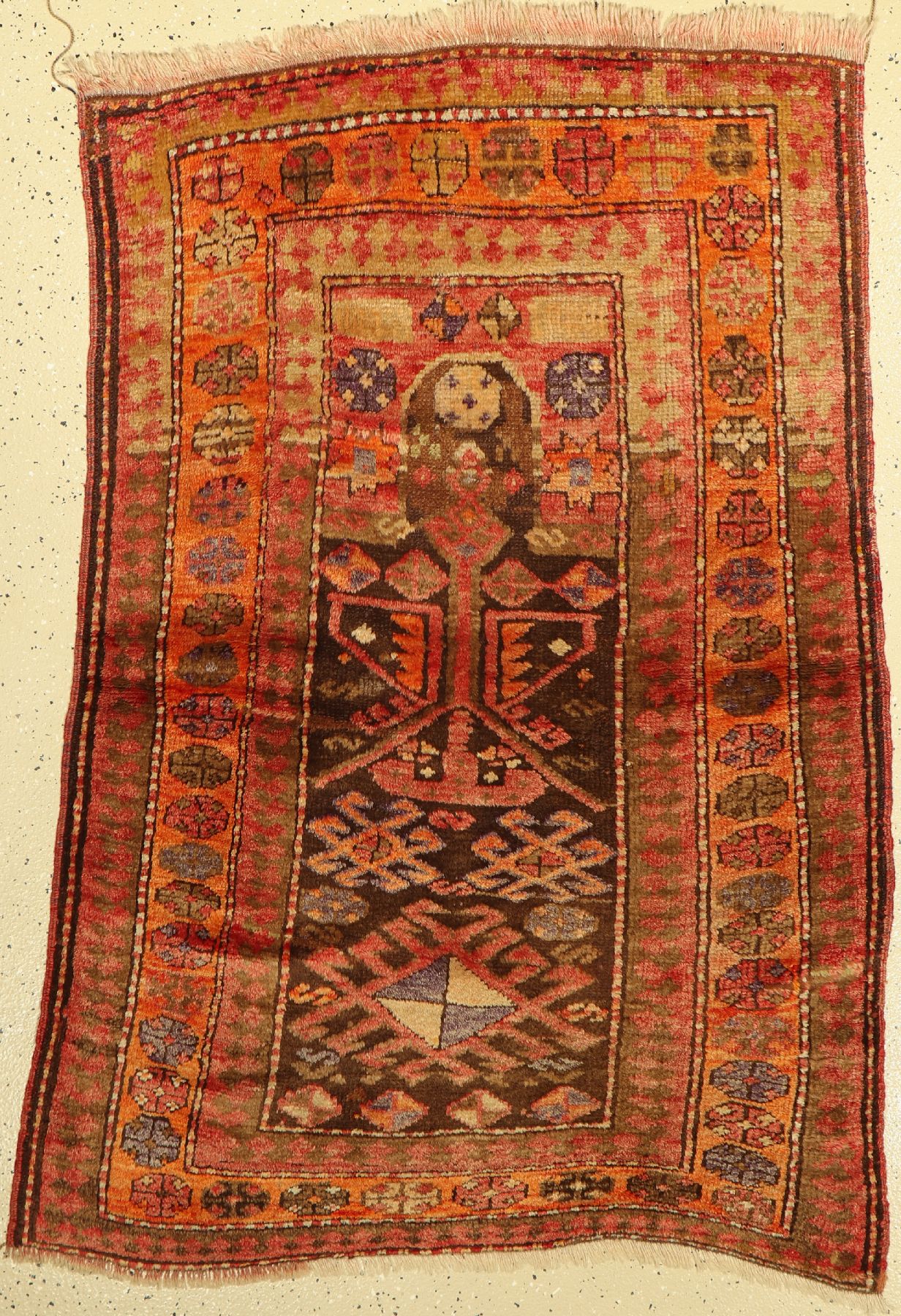 Türkischer Dorfteppich, um 1920, Wolle auf Wolle, ca. 153 x 110 cm, EHZ: 2-3