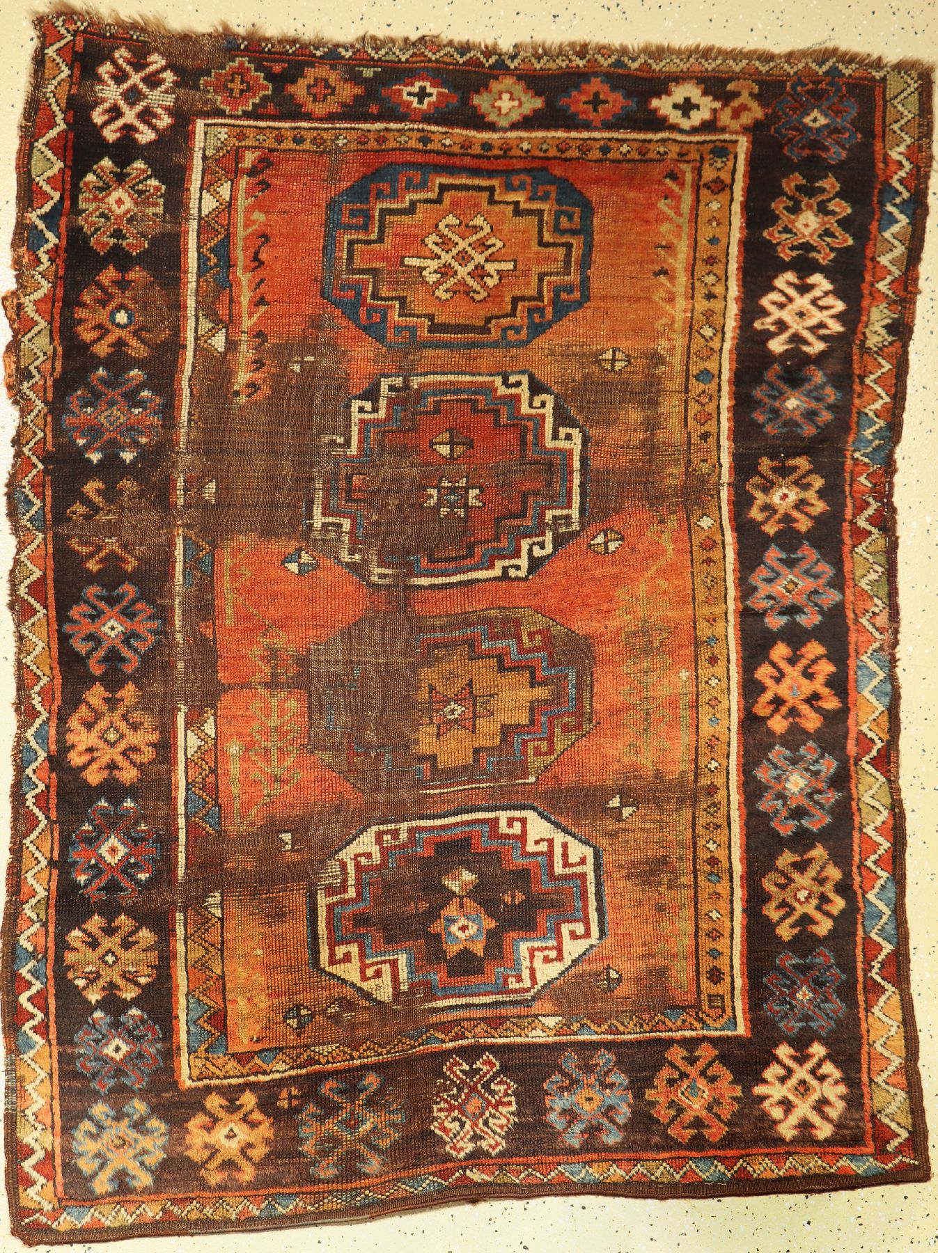 Früher Konya antik (Memling-Gül), Zentral- anatolien, 1.Hälfte 19.Jhd, Wolle auf Wolle ca, 168 x 132 cm,(Alters und gebrauchsspuren) EHZ: 5