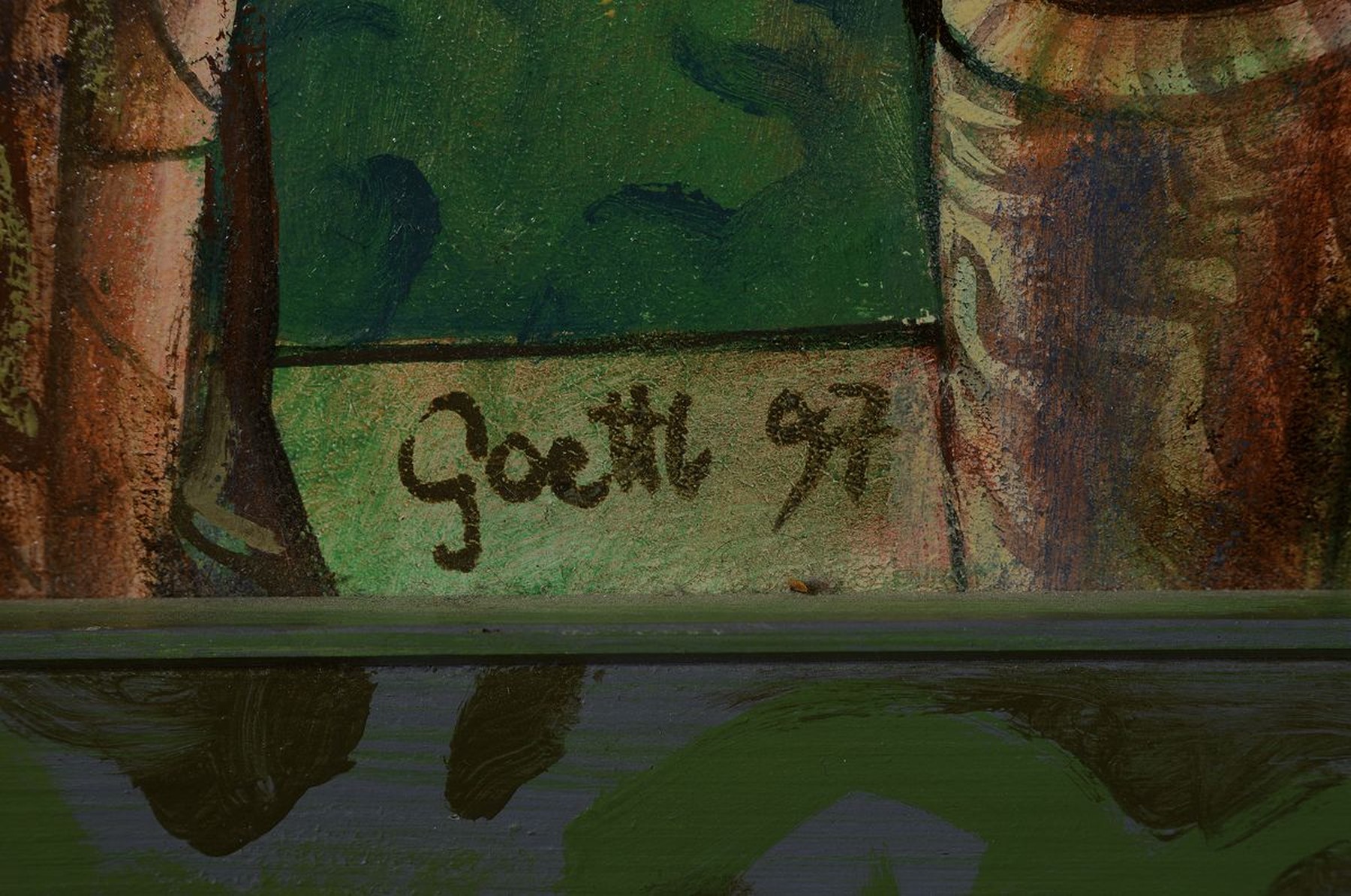 Detail a: Helmut Goettl, geb. 1943, Afrika in Berlin (2. Fassung) 1997, Öl/ Malkarton, links unten signiert, ca. 76x110cm, R. ca. 86x 121cm