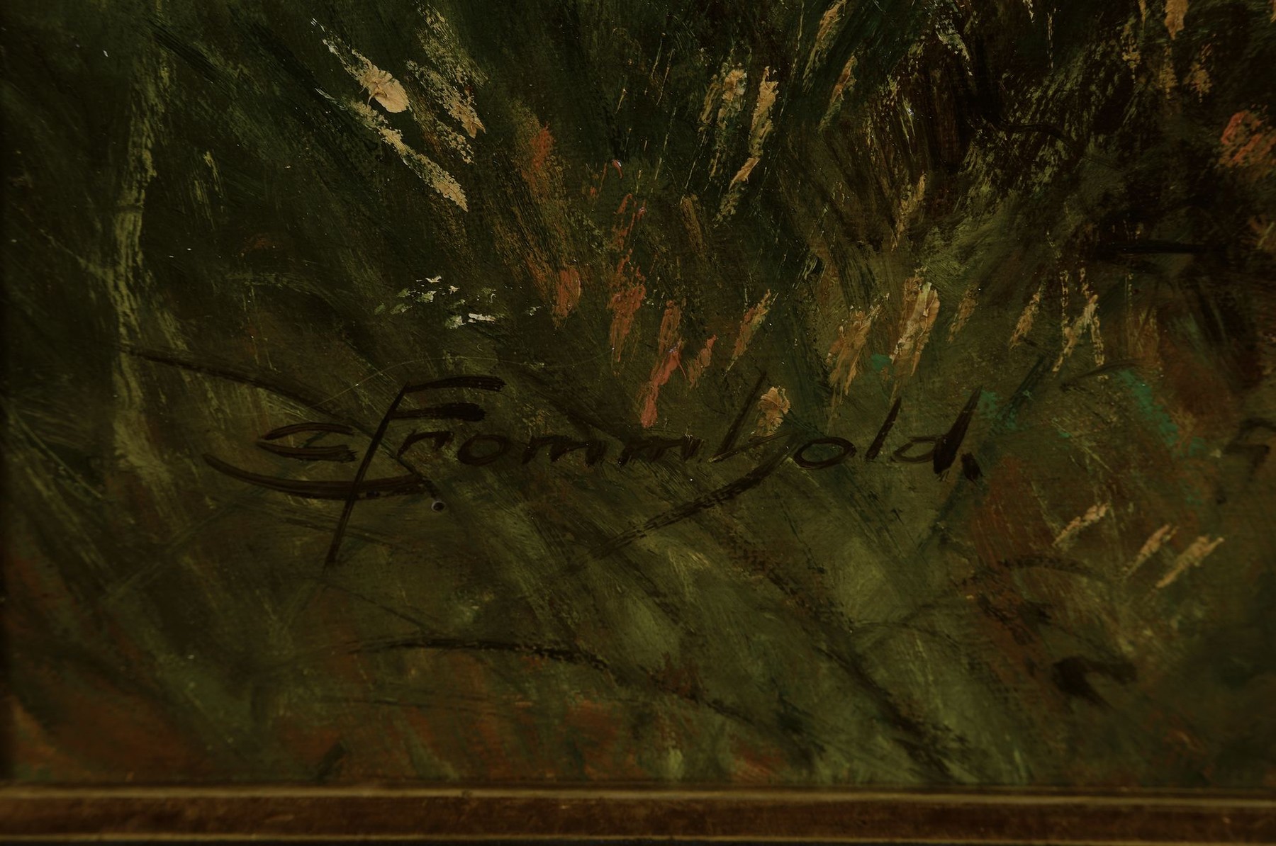 Detail a: Ernst Frommhold, 1879-1955, Studium an der Akademie Leipzig, Waldlandschaft, Öl/Lwd, links unten signiert, ca. 60x80cm, R. ca. 71x 91cm