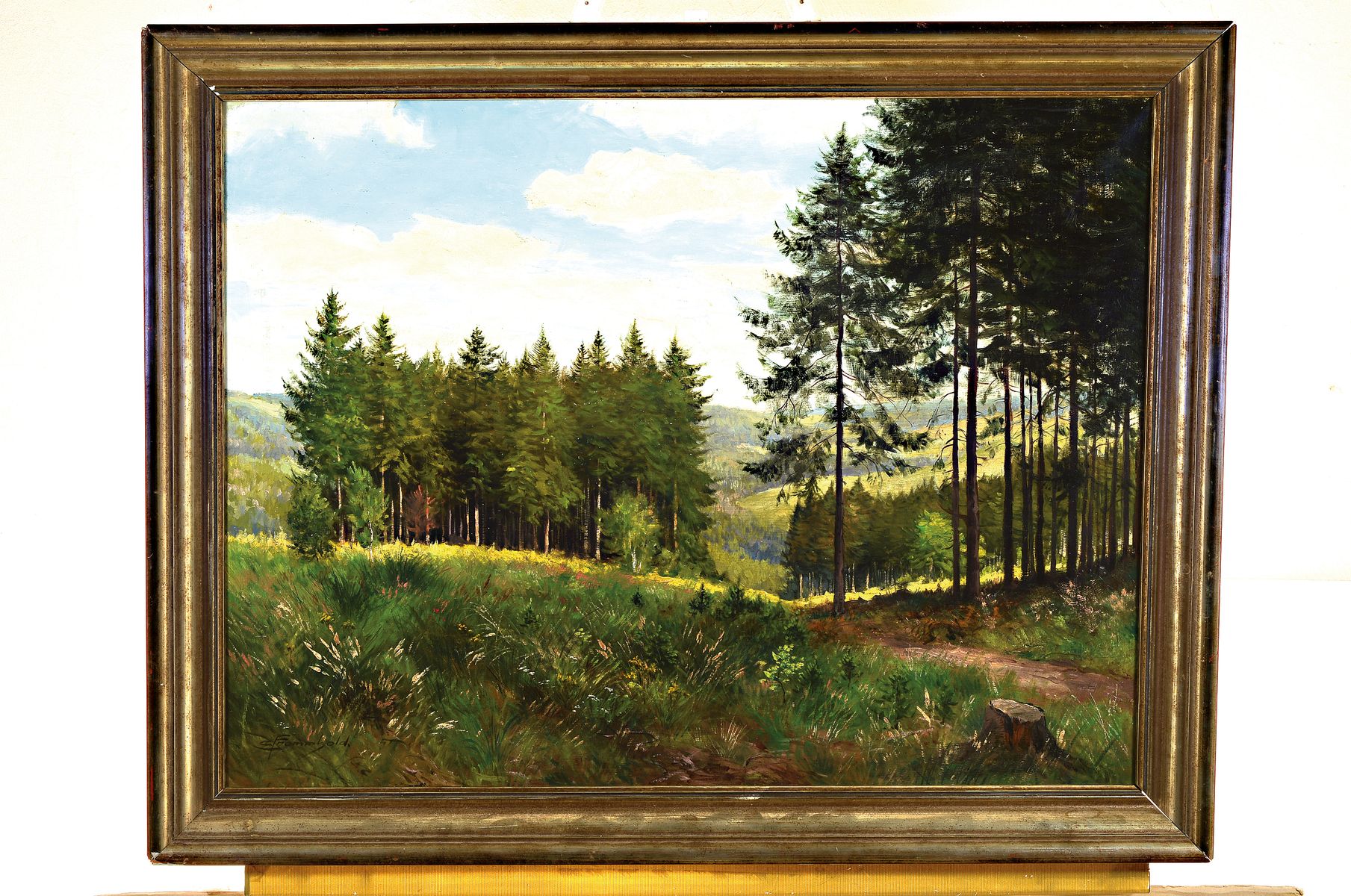Detail k: Ernst Frommhold, 1879-1955, Studium an der Akademie Leipzig, Waldlandschaft, Öl/Lwd, links unten signiert, ca. 60x80cm, R. ca. 71x 91cm