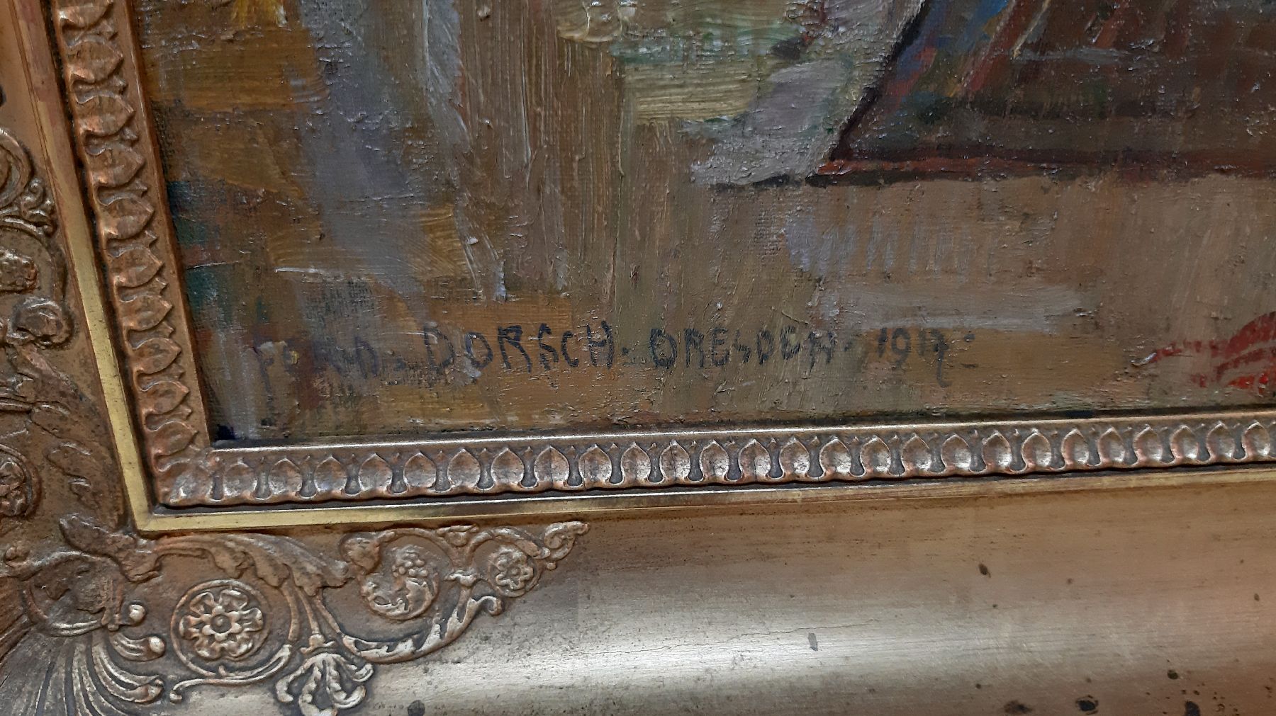 Detail g: Ferdinand Dorsch, 1875 Fünfkirchen/Ungarn-1938 Dresden, Studium an der Akademie Dresden, Meisterschüler von G. Kuehl, 1898 Umzug nach Wien, 1901 ...