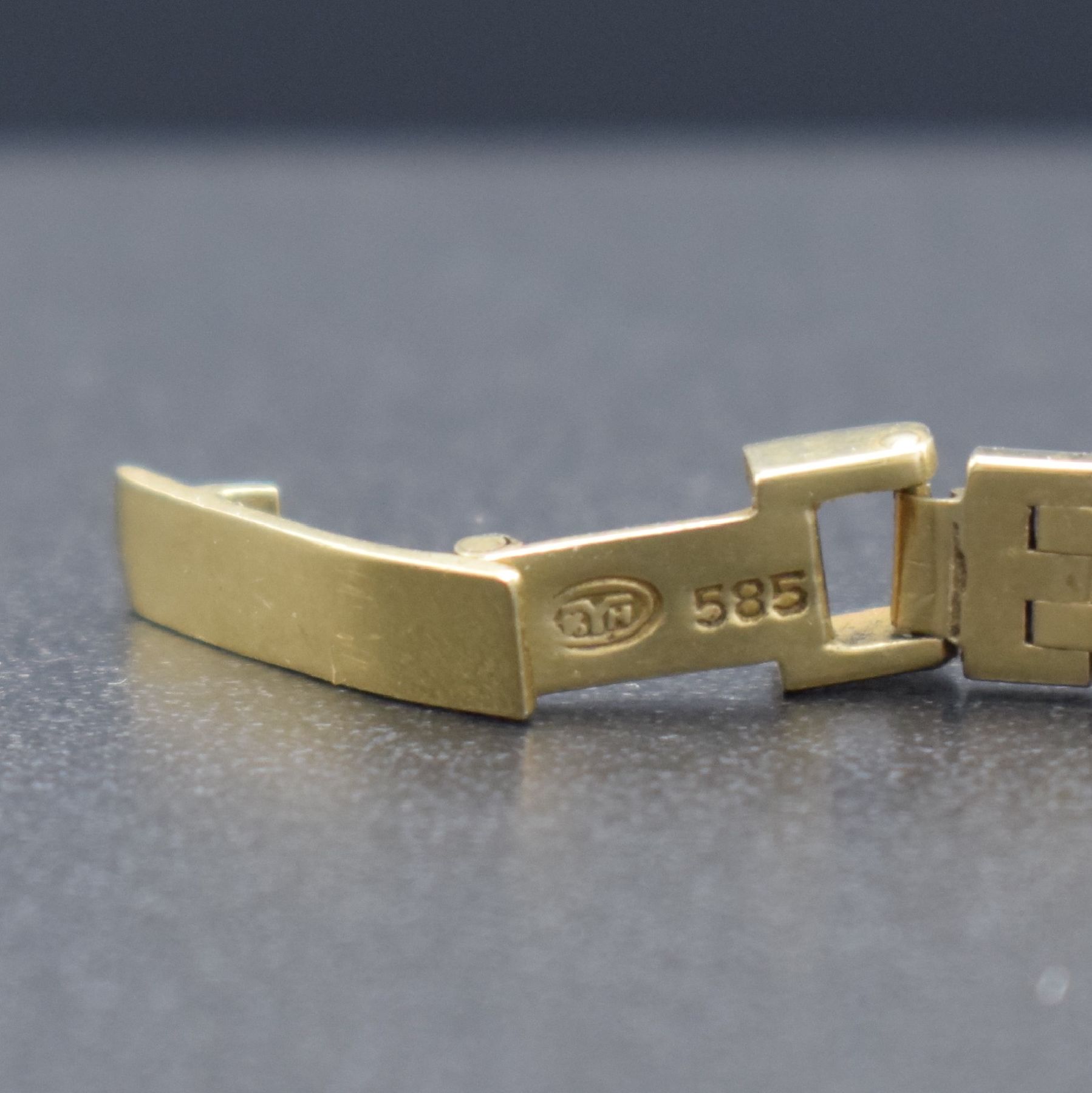 Detail e: ROLEX Precision Damenarmbanduhr in GG 750/000, Schweiz um 1960, Handaufzug, Boden aufgedr., neutr. Band in GG 585/000 auf Kundenwunsch später, silb. ...
