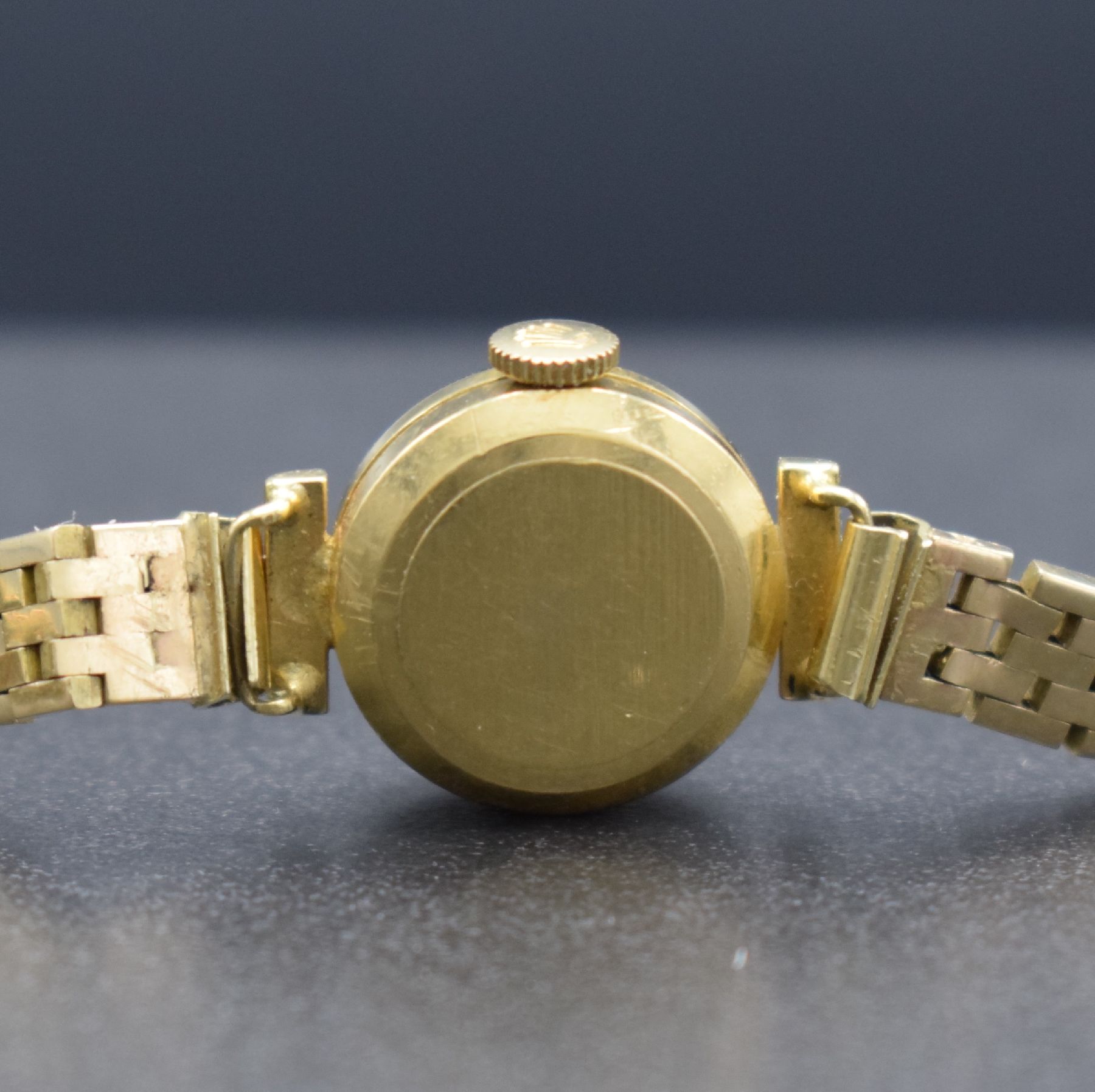 Detail f: ROLEX Precision Damenarmbanduhr in GG 750/000, Schweiz um 1960, Handaufzug, Boden aufgedr., neutr. Band in GG 585/000 auf Kundenwunsch später, silb. ...