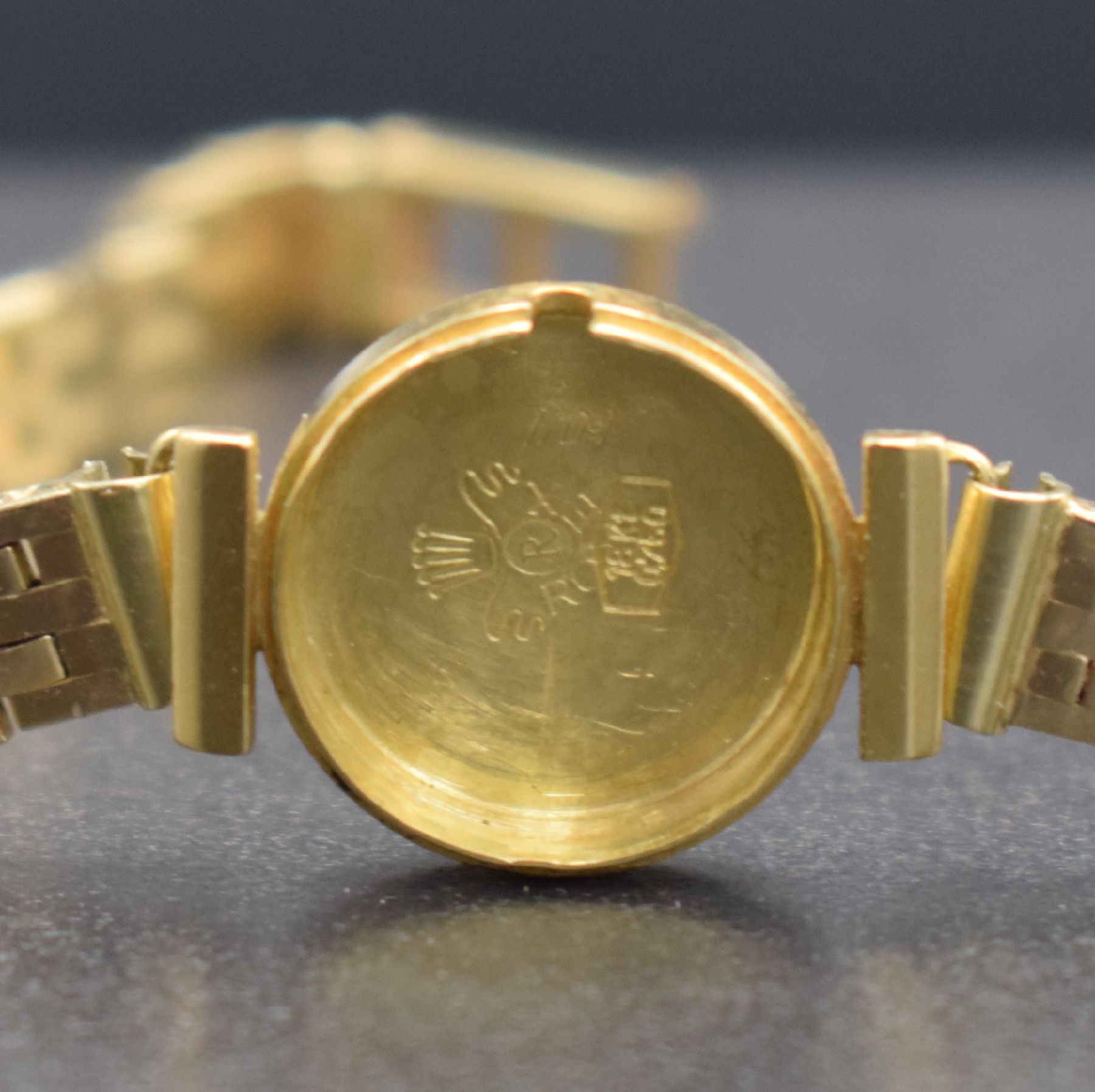 Detail g: ROLEX Precision Damenarmbanduhr in GG 750/000, Schweiz um 1960, Handaufzug, Boden aufgedr., neutr. Band in GG 585/000 auf Kundenwunsch später, silb. ...