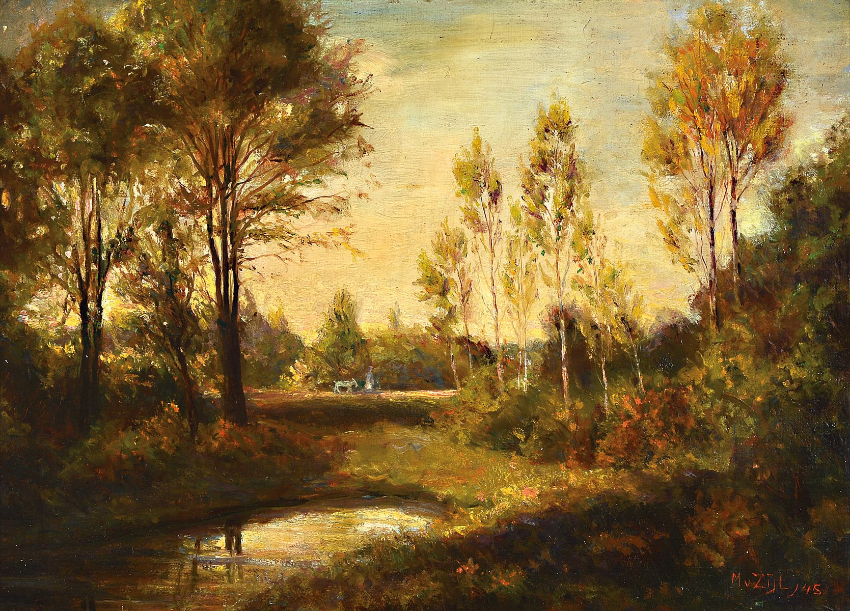 Maarten van Zijl, 1889-1968 Rotterdam, Waldlandschaft, Öl/Lwd, rechts unten signiert und dat. 45, ca. 33x45cm, R. ca. 47x59cm