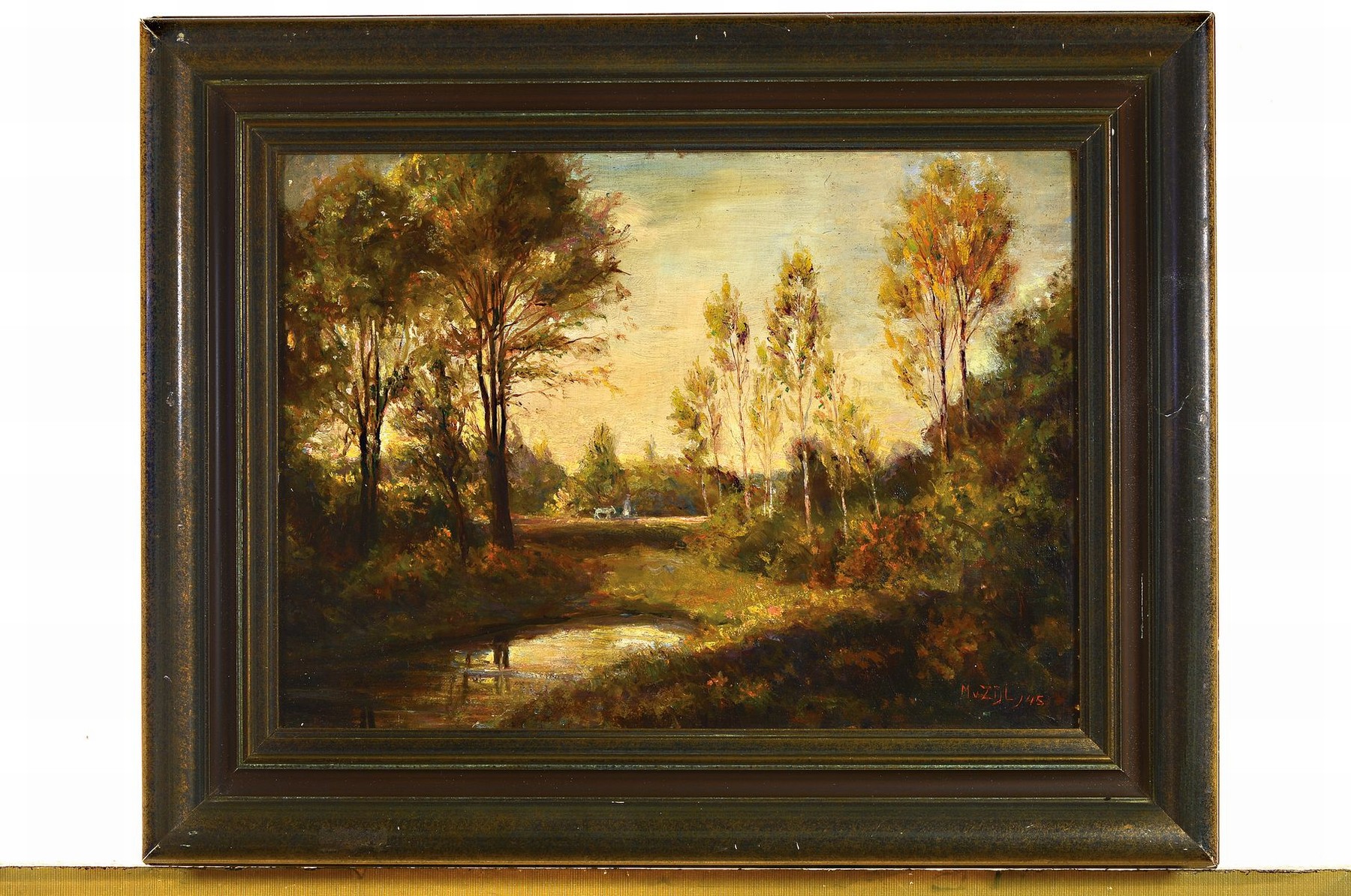 Detail k: Maarten van Zijl, 1889-1968 Rotterdam, Waldlandschaft, Öl/Lwd, rechts unten signiert und dat. 45, ca. 33x45cm, R. ca. 47x59cm