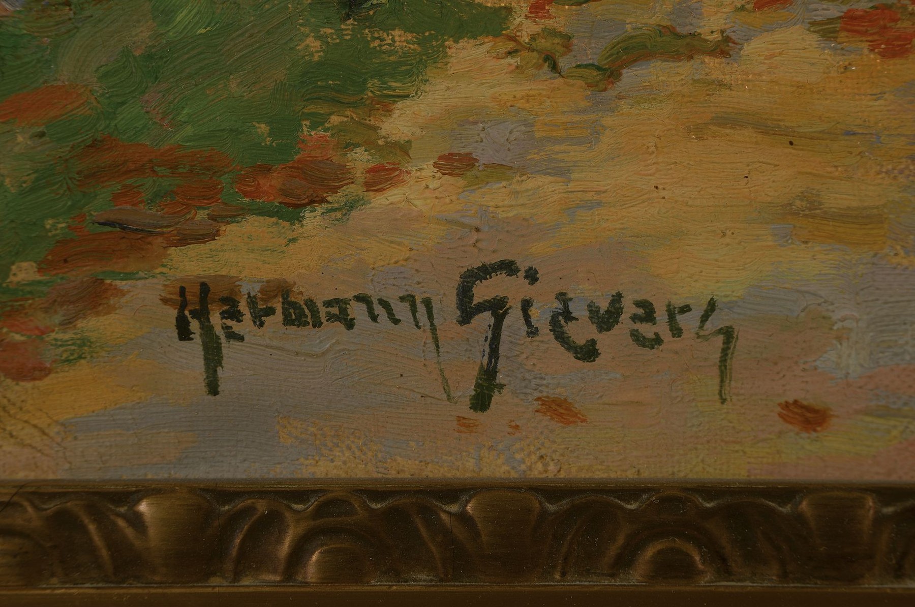 Detail a: Hermann Sievers, 1884 Altona-1956 Neuenkirchen, Herbst im Moor, Öl/Lwd, links unten signiert, rückseitig betitelt, ca. 65x85cm, R. ca. 86x107cm, ...