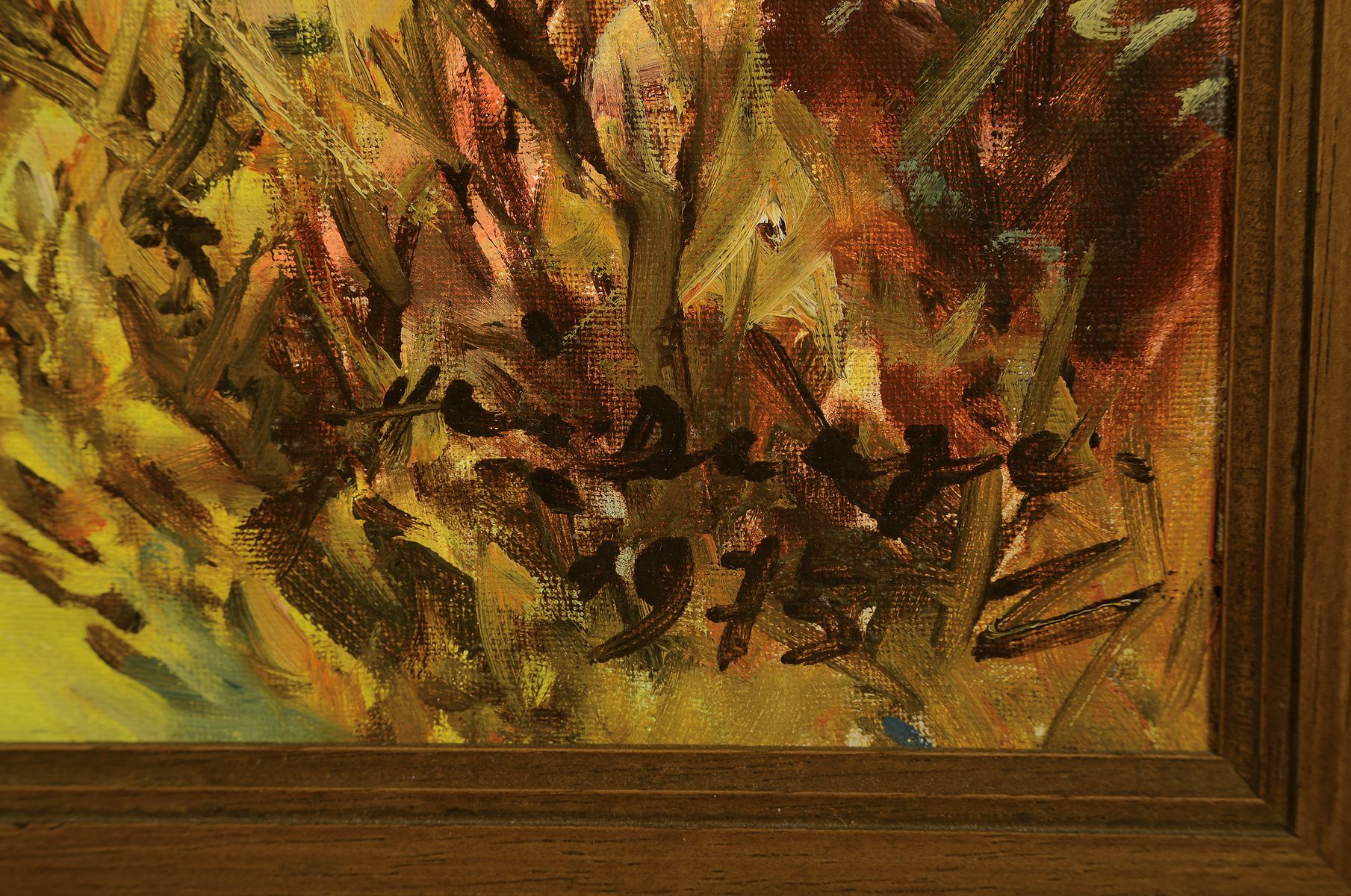 Detail a: Heiner Deege, 1920-2007 Haßloch, Im Tal der Iller bei Oberstdorf, rückseitig so betitelt, Öl/Lwd, kleiner Lwd-Schaden links, rechts unten ...