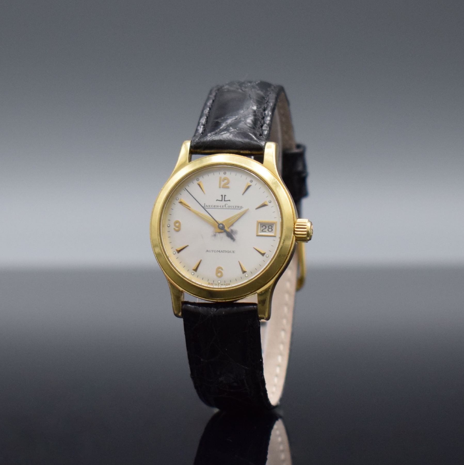 Detail b: Jaeger-LeCoultre Master Control Damenarmbanduhr in GG 750/000, Schweiz um 1995, Automatik, schweres Gehäuse Ref. 140.1.360, Boden 4-fach verschr., ...