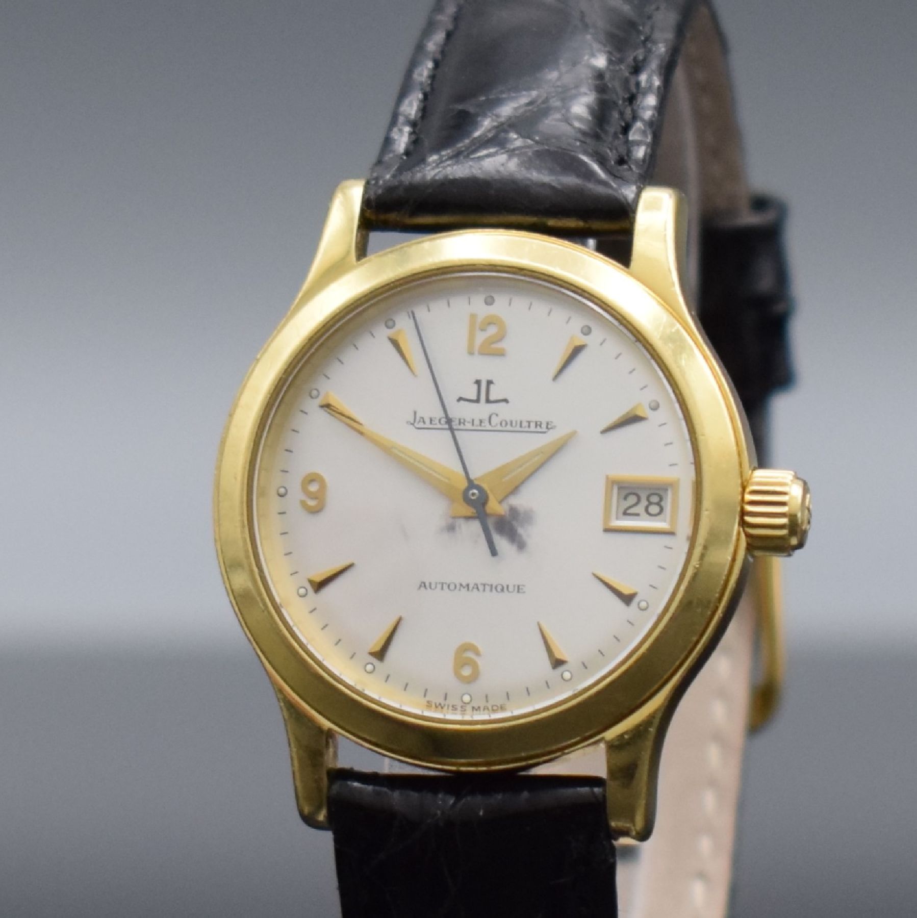 Detail c: Jaeger-LeCoultre Master Control Damenarmbanduhr in GG 750/000, Schweiz um 1995, Automatik, schweres Gehäuse Ref. 140.1.360, Boden 4-fach verschr., ...
