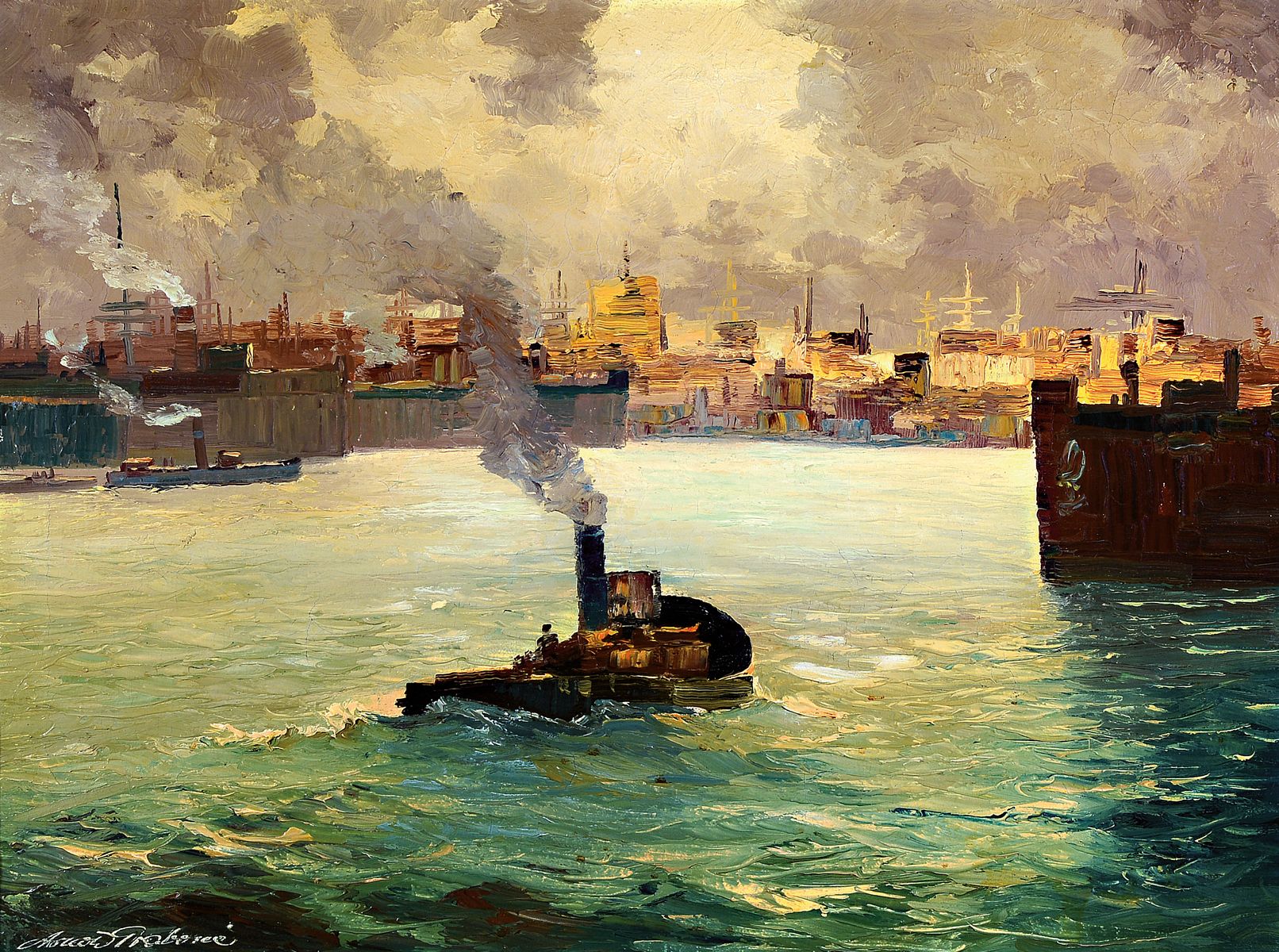 Georg Arnold-Graboné, 1896 München-1982 Starnberg, bekannter deutscher Maler, Meisterschüler von Heinrich von Zügel und Leo von König in ...