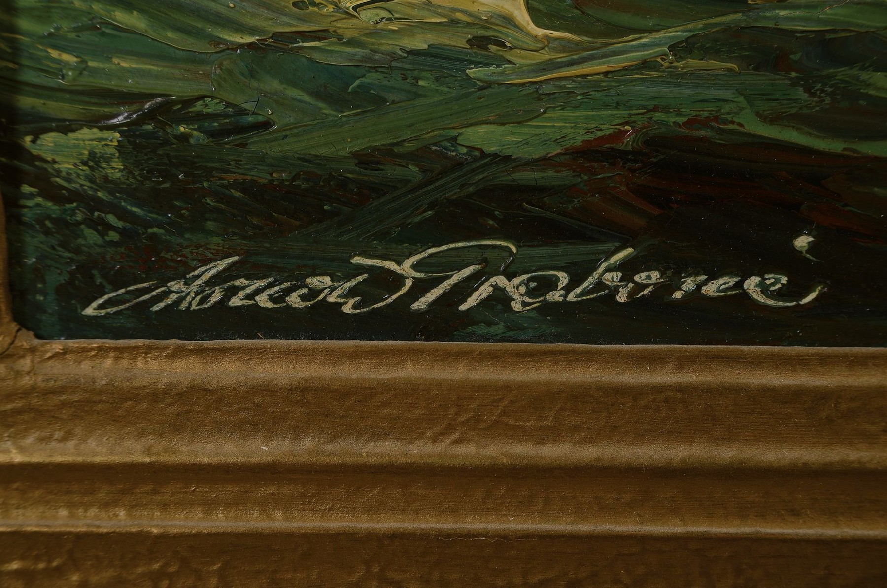 Detail a: Georg Arnold-Graboné, 1896 München-1982 Starnberg, bekannter deutscher Maler, Meisterschüler von Heinrich von Zügel und Leo von König in ...