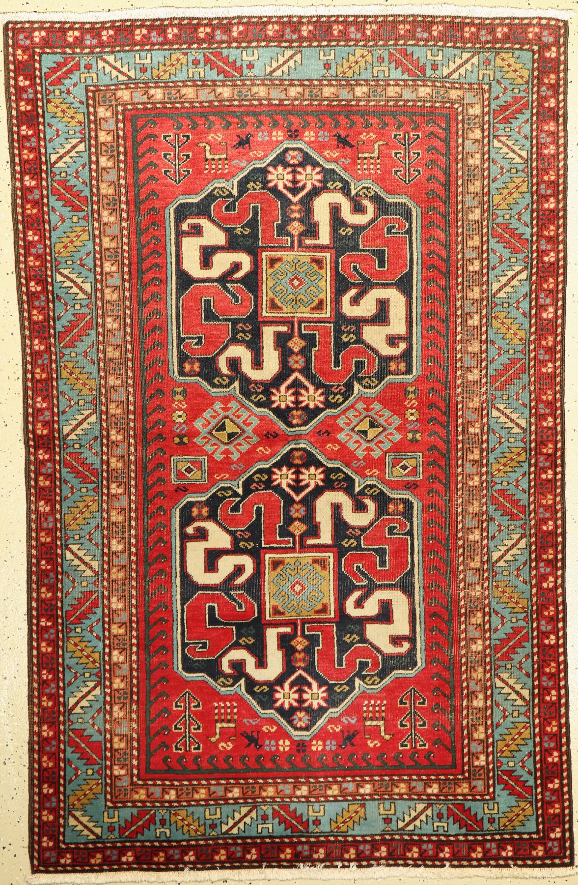 Chondzoresk Kazak alt, (Wolkenband), Südkaukasus, Karabagh Gebiet um 1960, Wolle auf Baumwolle, ca. 186 x 121 cm, EHZ: 3