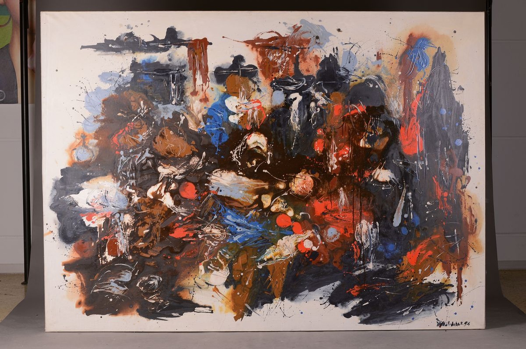 Detail k: Alexander Melnichuk, zeitgen. Moskauer Künstler, Abstrakte Komposition, Öl/Lwd, rechts unten signiert und dat. 94, rückseitig betitelt, ca. ...