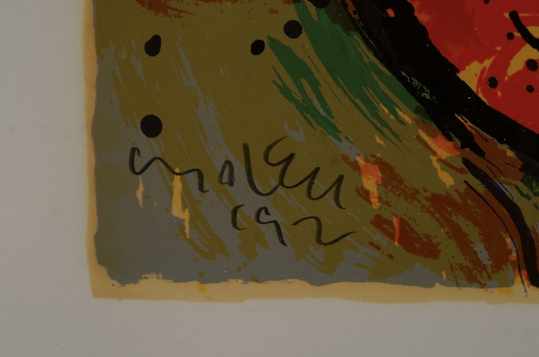 Detail a: Michael Leu,geb. 1951, drei Katzen, "Three no evils", original Farbserigrafie, 1992, Auflage 157 Exemplare auf Bütten, num. und ...