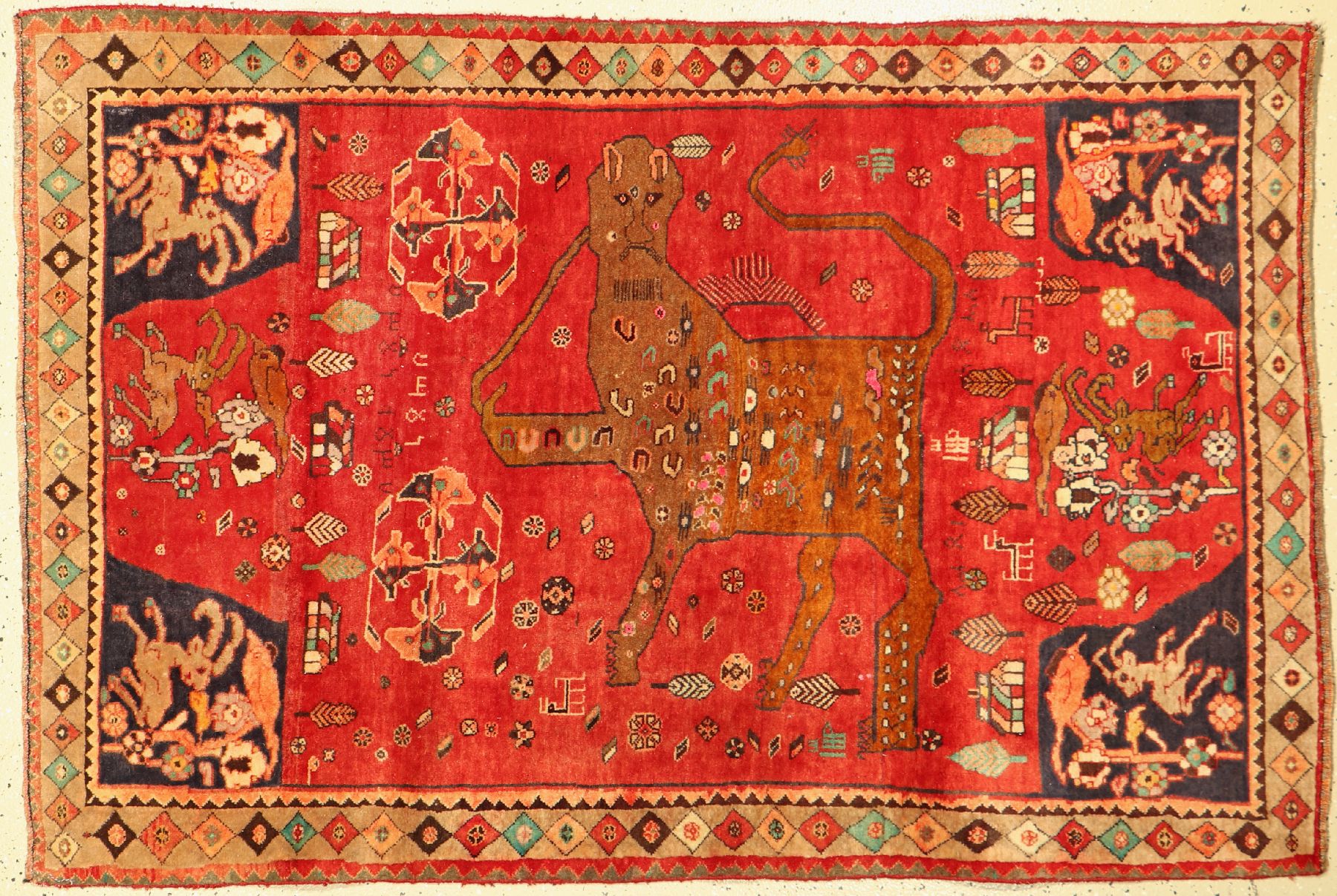 Gabbeh alt, Persien, um 1950, Wolle auf Wolle, ca. 173 x 116 cm, EHZ: 2-3