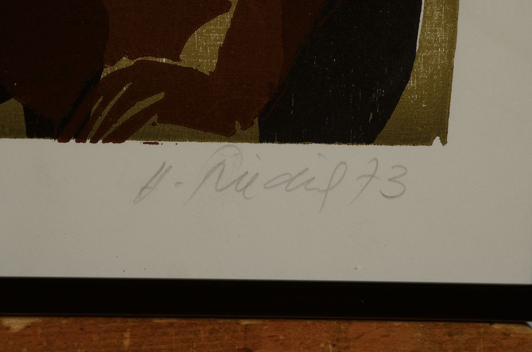 Detail a: Heinz Friedrich, 1924-2018 Schwetzingen, Farbholzschnit von 1973, Billigheimer Purzelmarkt, handsigniert, dat., betitelt und bez. e.A., ca. 63x43cm, ...