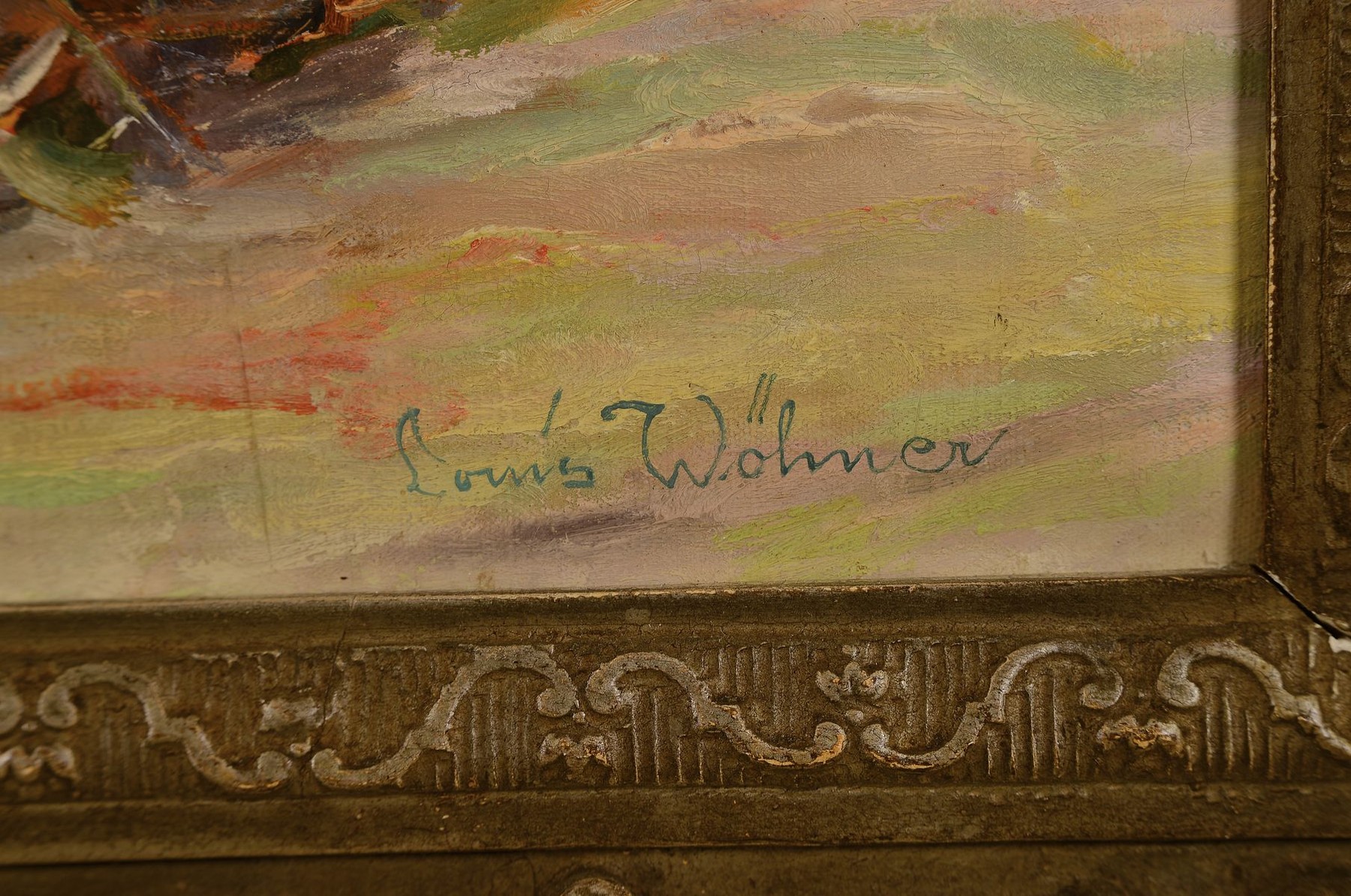 Detail a: Louis Wöhner, 1888 Coburg-1958 München, Studium an der Akadmeie München, ab 1920 im Münchener Glaspalast vertreten, hier: Isartal bei Bad Tölz, ...