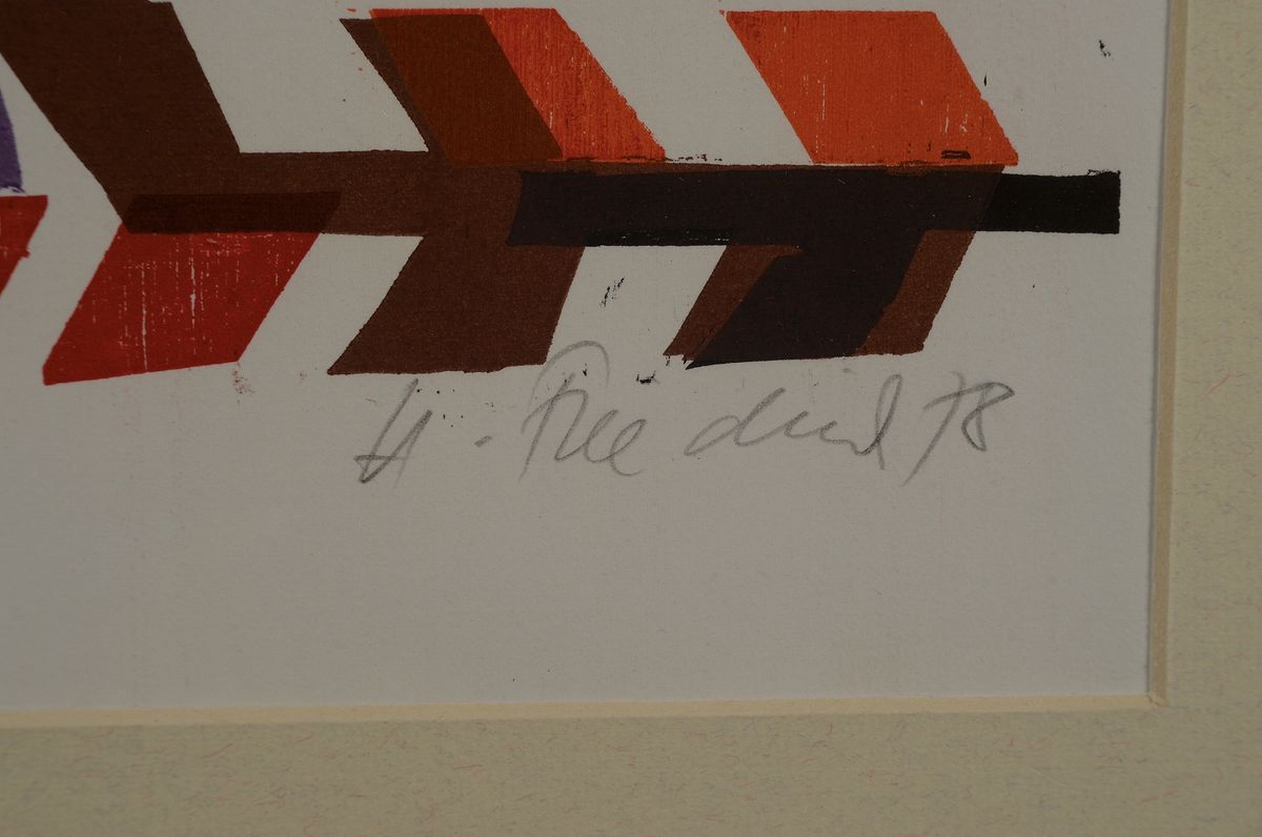 Detail a: Heinz Friedrich, 1924-2018 Schwetzingen, Farbholzschnitt, Tanz der Salome, sign. und dat. 78, betitelt und bez.: e.a., unter Glas gerahmt, gesamt ca. ...