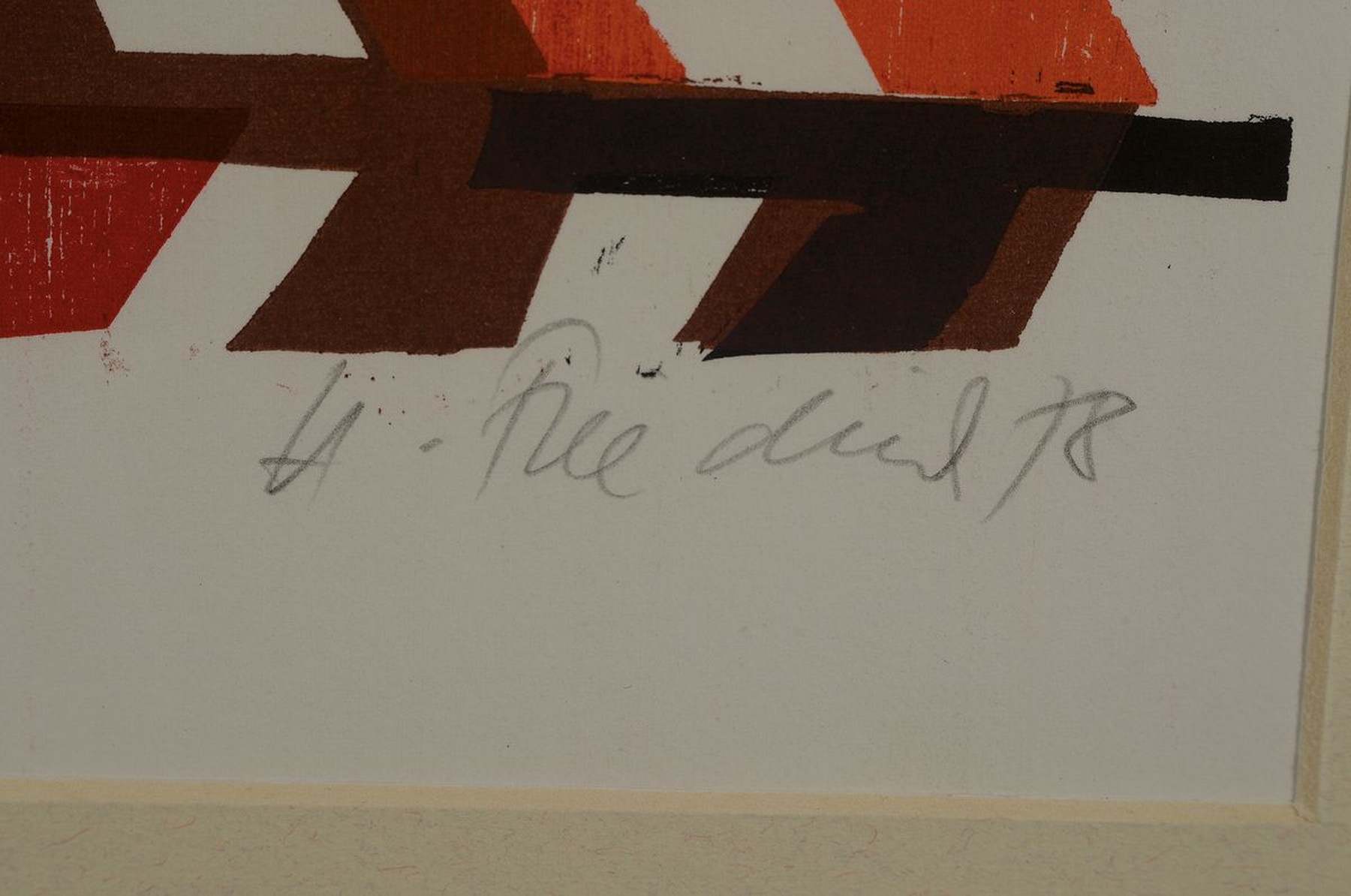Detail c: Heinz Friedrich, 1924-2018 Schwetzingen, Farbholzschnitt, Tanz der Salome, sign. und dat. 78, betitelt und bez.: e.a., unter Glas gerahmt, gesamt ca. ...