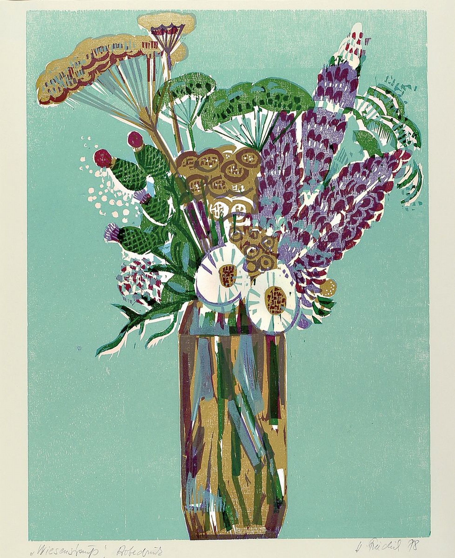 Heinz Friedrich, 1924-2018 Schwetzingen, zwei Farbholzschnitte: Pfalz Landschaft, signiert und dat. 72, bez.: e.a., ca. 38x51cm, Pp, u.Gl., R. ca. ...