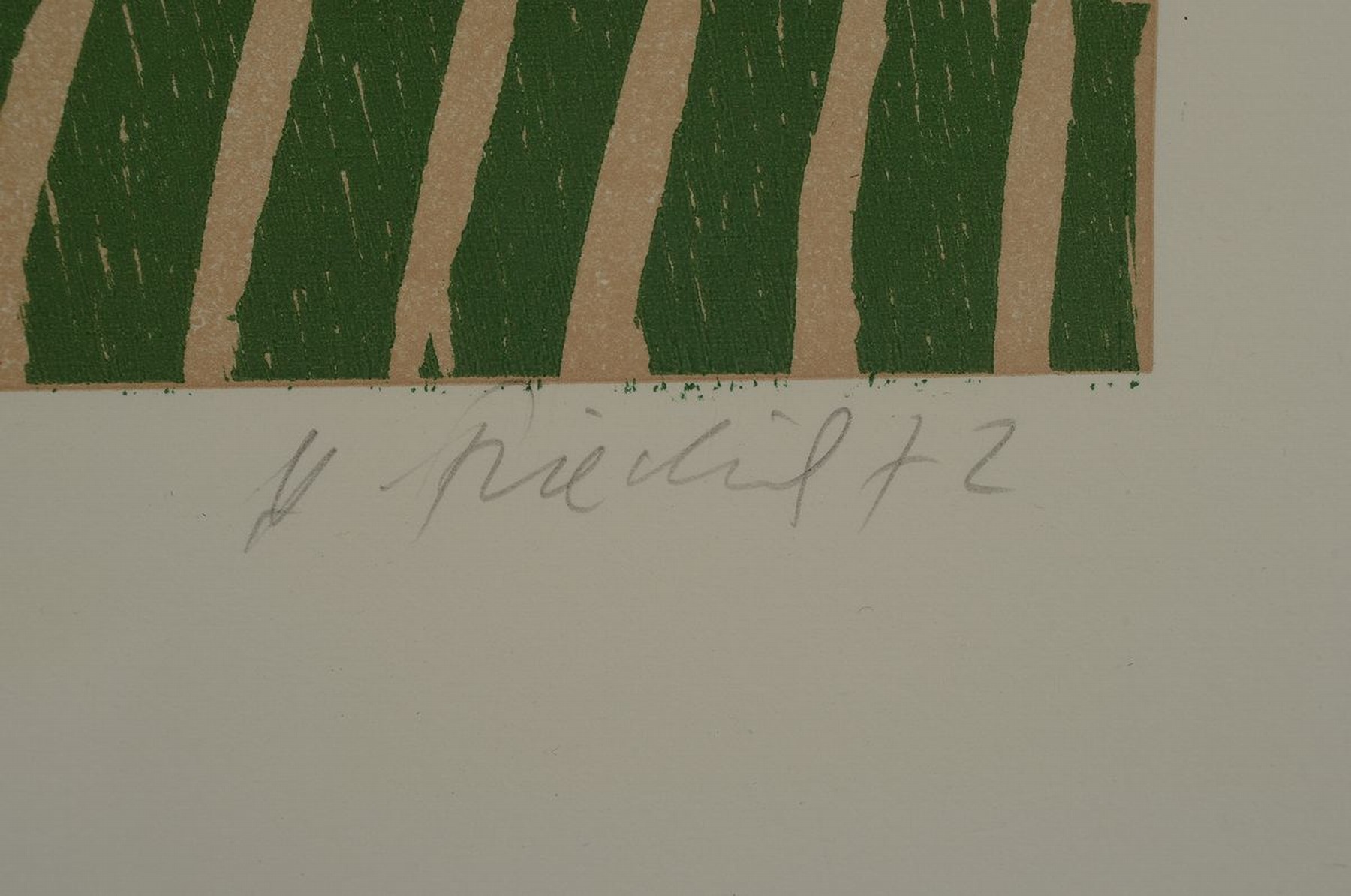 Detail c: Heinz Friedrich, 1924-2018 Schwetzingen, zwei Farbholzschnitte: Pfalz Landschaft, signiert und dat. 72, bez.: e.a., ca. 38x51cm, Pp, u.Gl., R. ca. ...