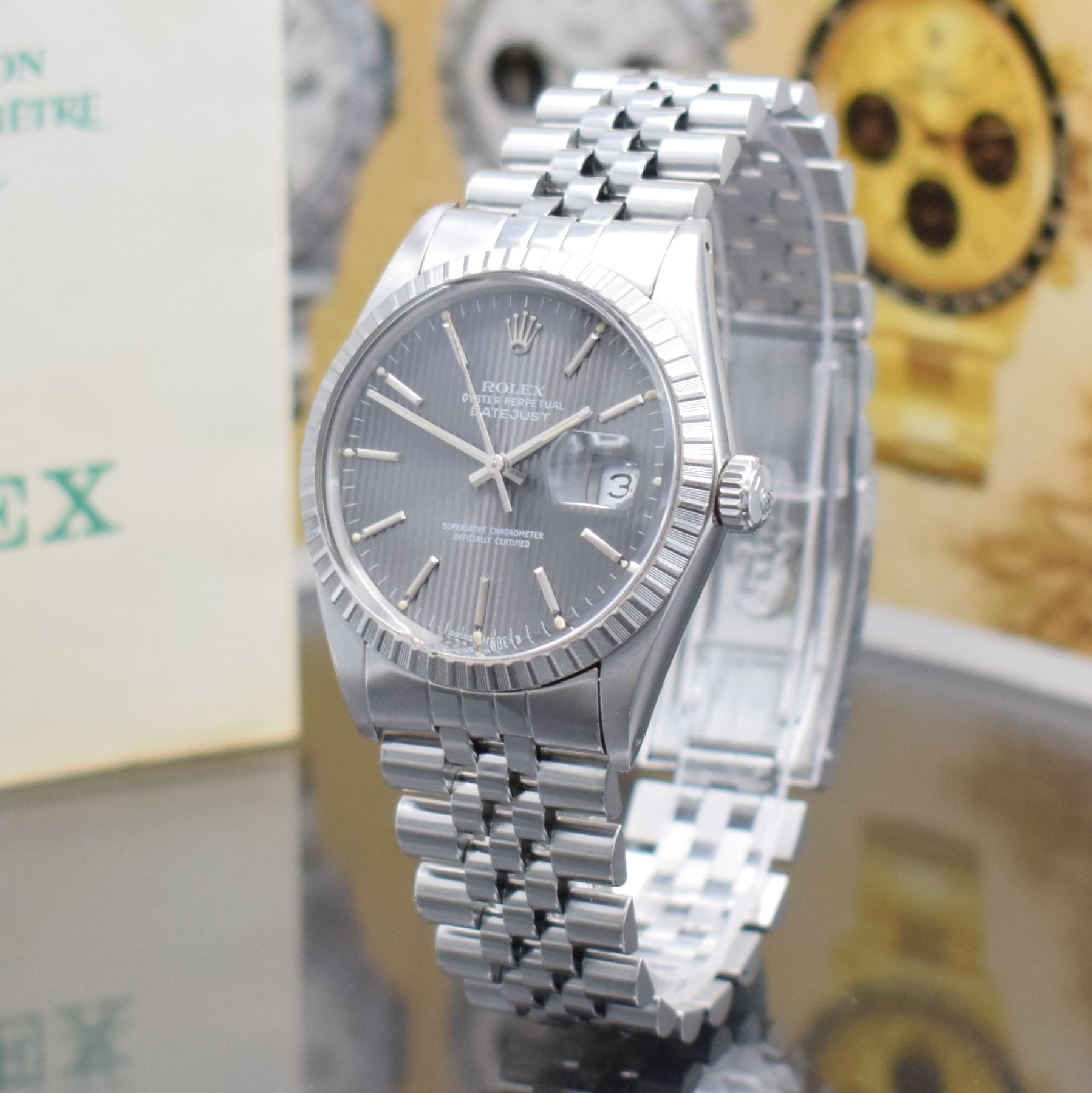 Detail c: ROLEX Herrenarmbanduhr Oyster Perpetual Datejust Referenz 16030, Automatik, Chronometer der Superlative in Edelstahl inkl. Jubileeband Ref. 62510 H, ...