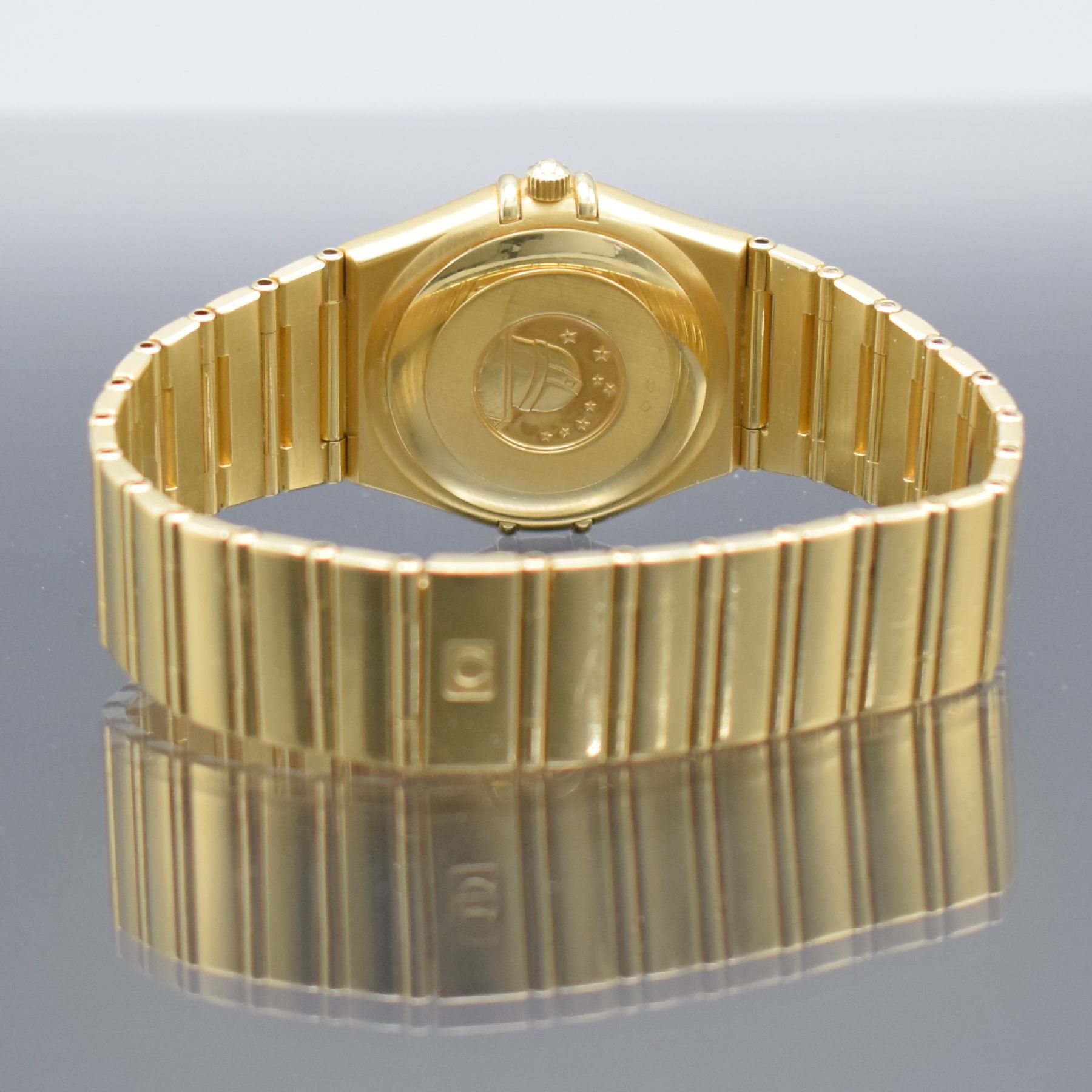 Detail g: OMEGA Herrenarmbanduhr Constellation Chronometer in GG 750/000 Referenz 368.1201, Automatik, Schweiz um 1995, massives Goldgeh. inkl. Gliederband m. ...