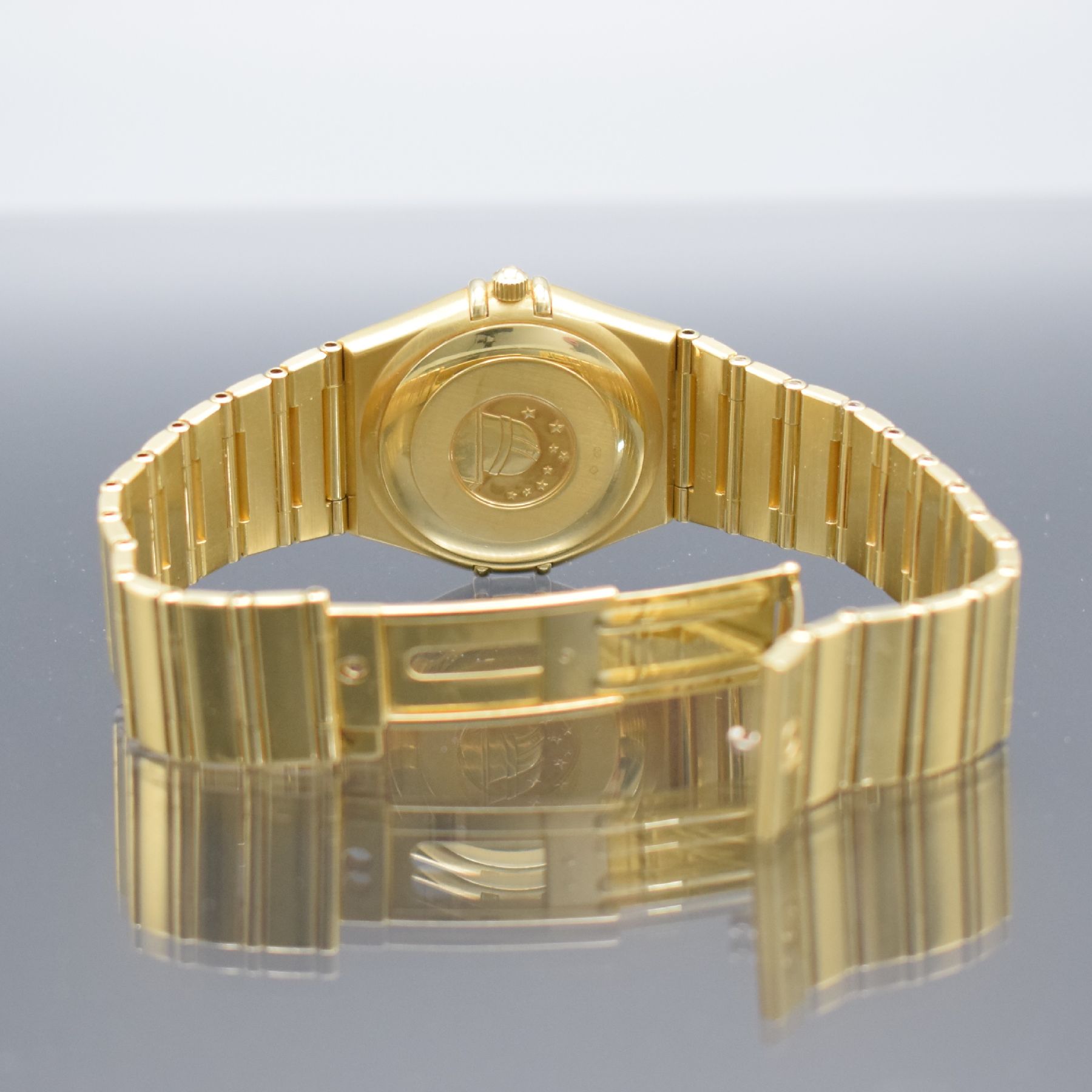 Detail h: OMEGA Herrenarmbanduhr Constellation Chronometer in GG 750/000 Referenz 368.1201, Automatik, Schweiz um 1995, massives Goldgeh. inkl. Gliederband m. ...