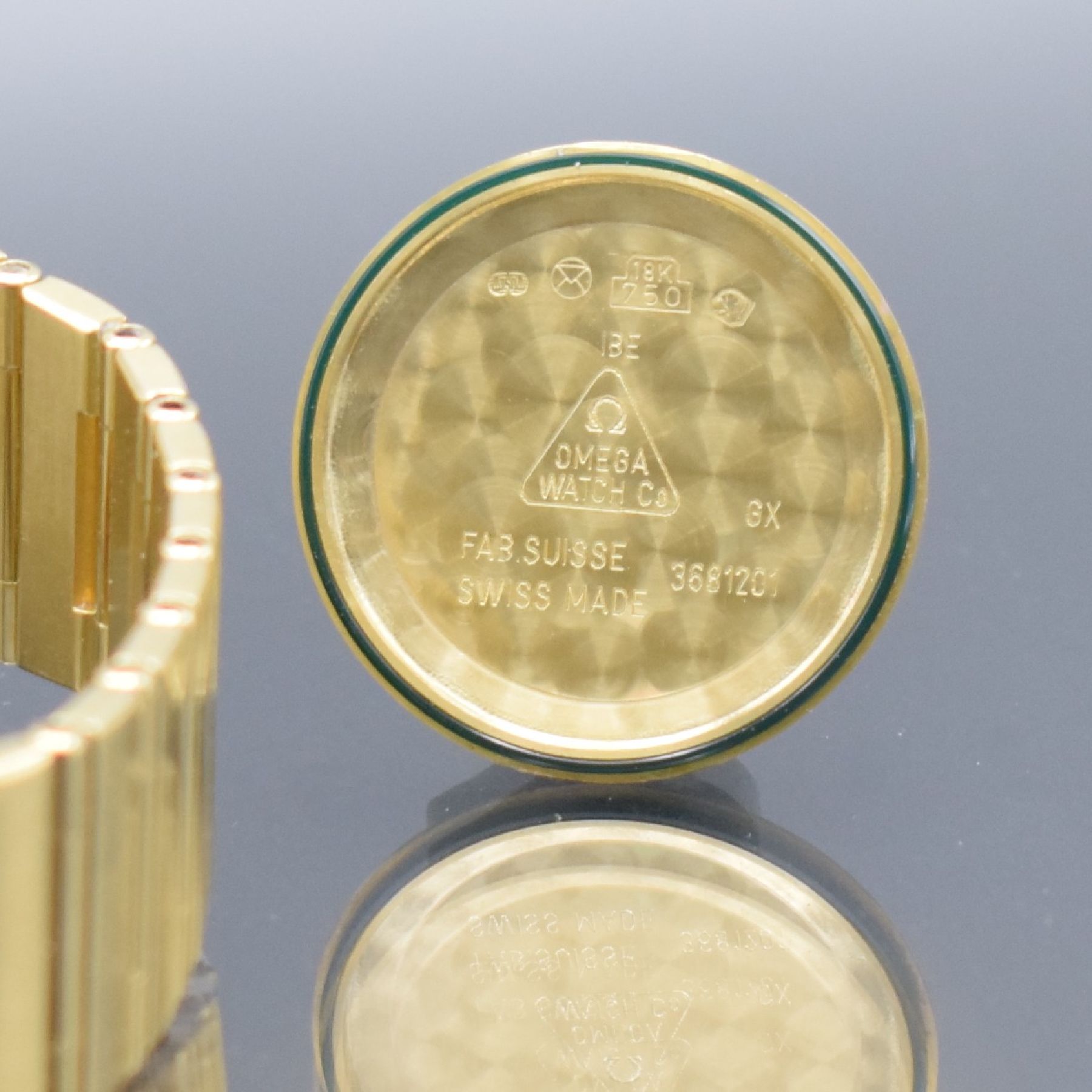 Detail k: OMEGA Herrenarmbanduhr Constellation Chronometer in GG 750/000 Referenz 368.1201, Automatik, Schweiz um 1995, massives Goldgeh. inkl. Gliederband m. ...