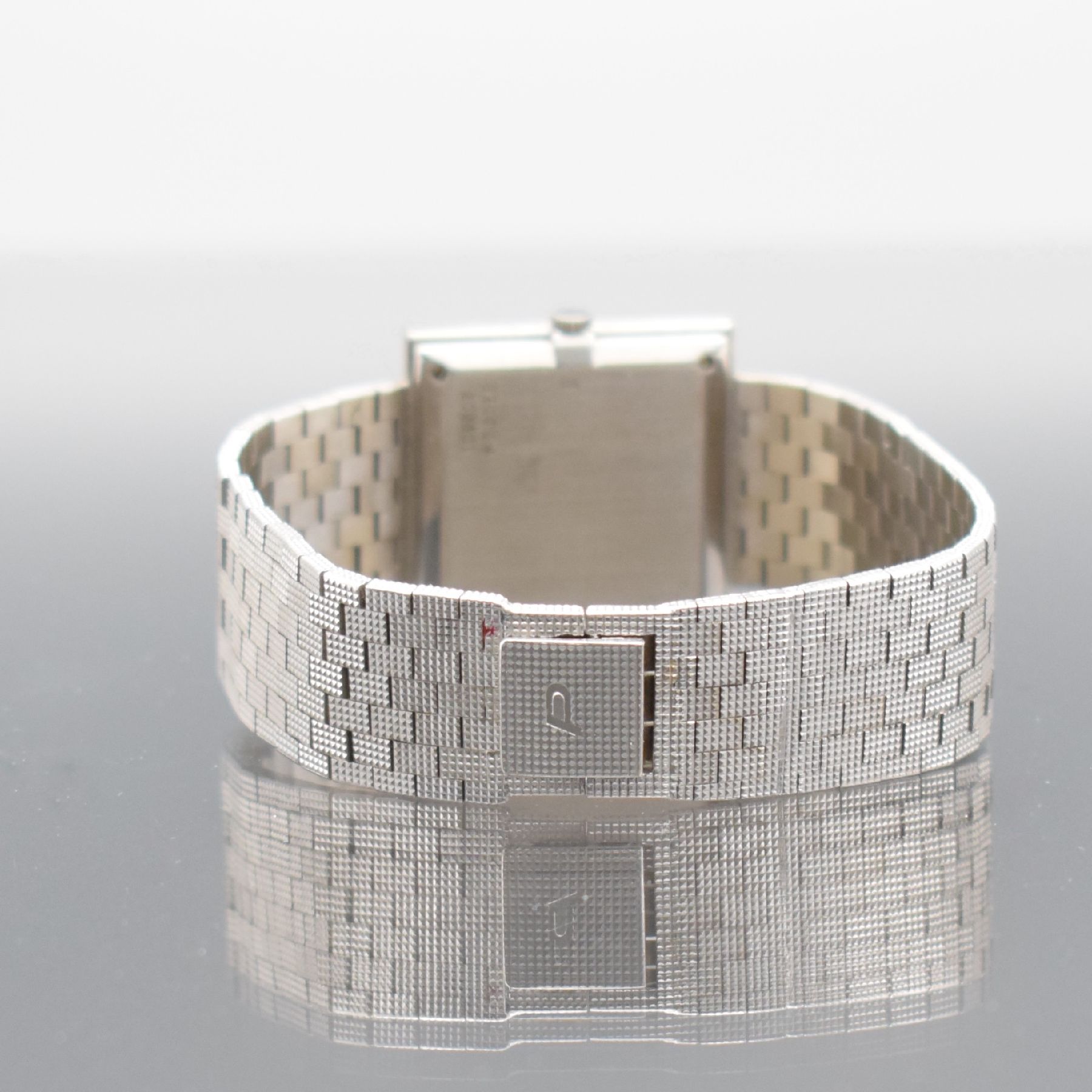 Detail f: PIAGET seltene, quadratische Damenarmbanduhr Altiplano in WG 750/000 mit Lapislazuli Zifferblatt & Lünette Referenz 9200 C 4, Handaufzug, Schweiz um ...