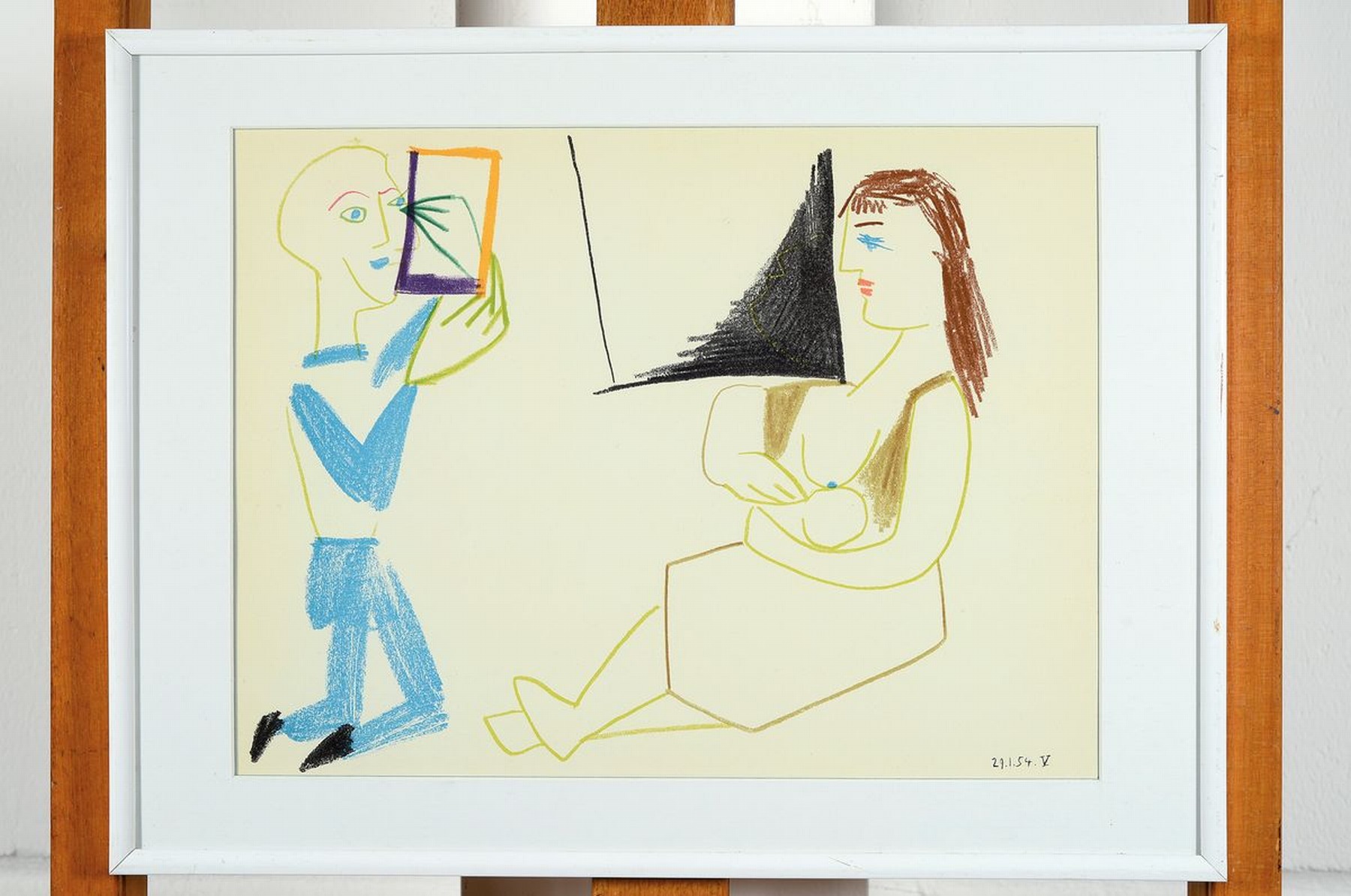 Detail k: Pablo Picasso, 1881-1973, Farblithographie aus Verve, Mourlot Paris 1954, ca. 24x32cm, u.Gl., R. ca. 31x41cm