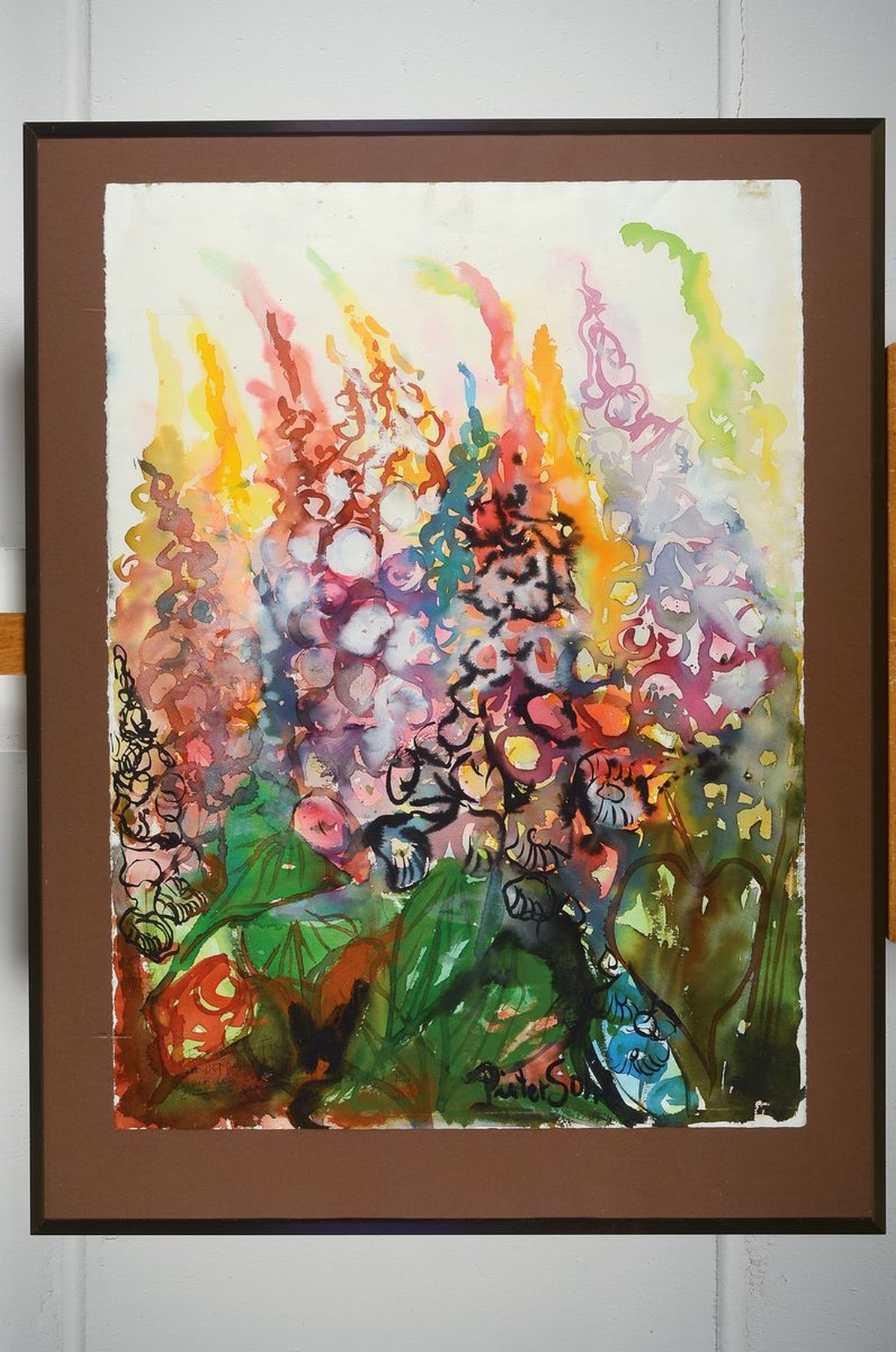Detail k: Pieter Sohl, geb. 1933 Mannheim, lebt und arbeitet in Heidelberg, Gartenblumen, Aquarell auf Papier, rechts unten signiert, ca. 78x57cm, u.Gl., R. ...