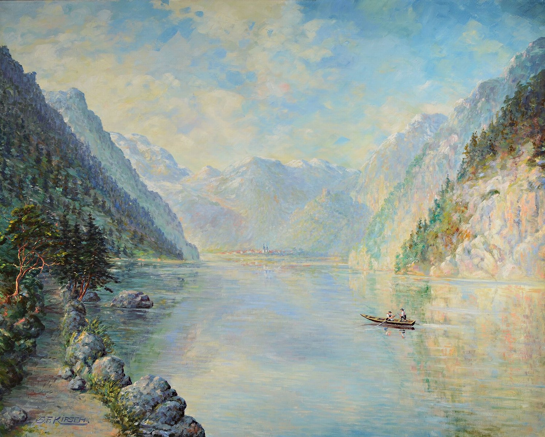 August Friedrich Kirsch, Maler aus Edenkoben, Königsee, Kopie nach einem Gemälde von N.J. Helm, Öl/Lwd, links unten signiert, ca. 80x100cm, R. ca. ...
