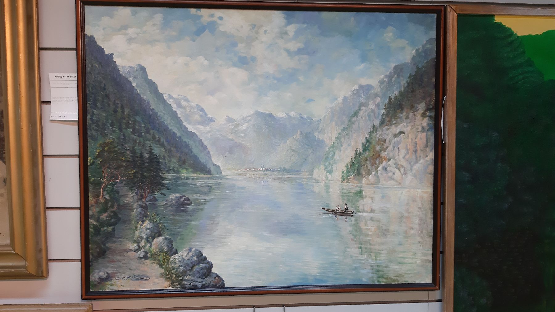 Detail d: August Friedrich Kirsch, Maler aus Edenkoben, Königsee, Kopie nach einem Gemälde von N.J. Helm, Öl/Lwd, links unten signiert, ca. 80x100cm, R. ca. ...