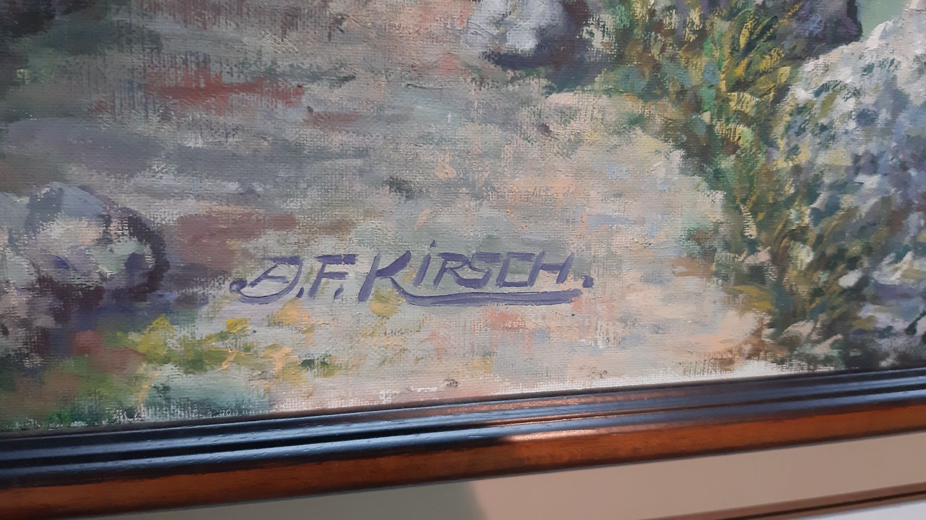 Detail e: August Friedrich Kirsch, Maler aus Edenkoben, Königsee, Kopie nach einem Gemälde von N.J. Helm, Öl/Lwd, links unten signiert, ca. 80x100cm, R. ca. ...