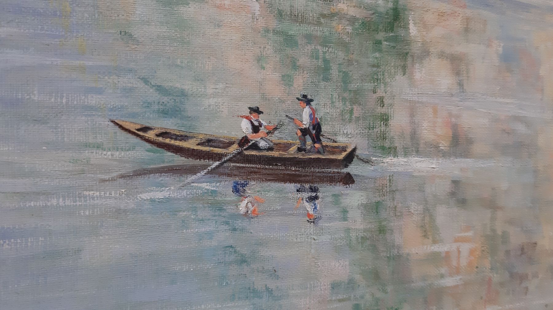 Detail f: August Friedrich Kirsch, Maler aus Edenkoben, Königsee, Kopie nach einem Gemälde von N.J. Helm, Öl/Lwd, links unten signiert, ca. 80x100cm, R. ca. ...