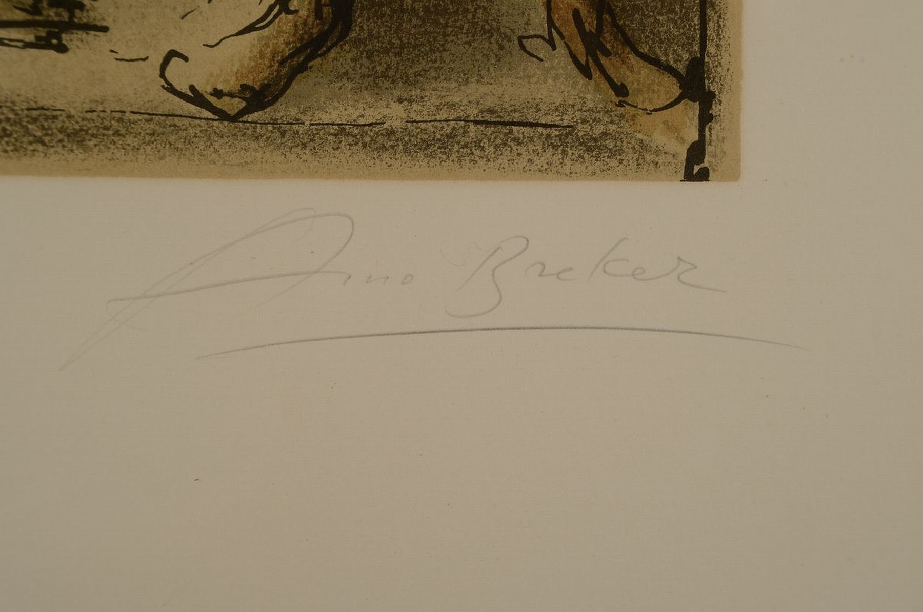 Detail a: Arno Breker,1900 - 1991, Lithographie, num. 6/50, handsigniert, ca. 36 x 29 cm Abbildung, unter Glas, Rahmen PP., ca. 70 x 51 cm