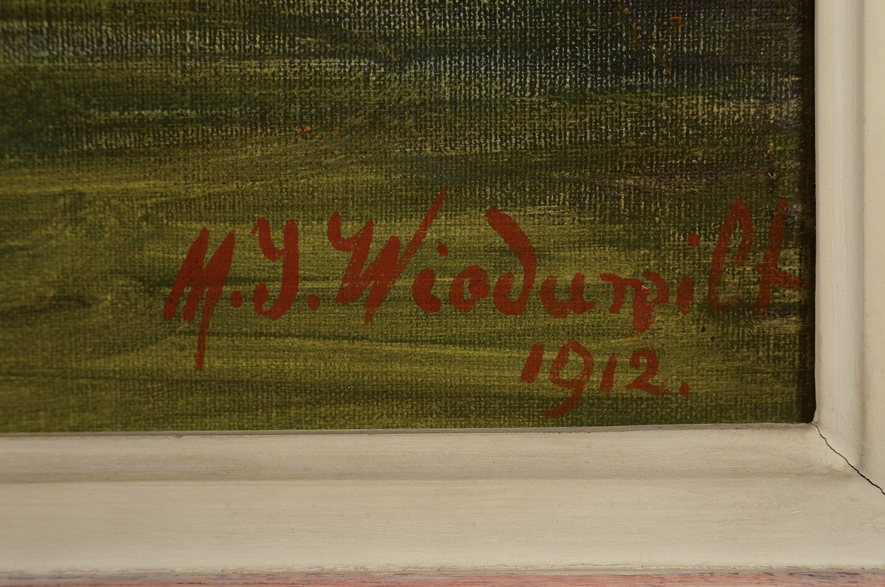 Detail a: M.J. Wieduwilt, Maler des 19./20. Jh., Königsee, öl/Lwd, rechts unten signiert und dat. 1912, ca. 60x100cm, R. ca. 75x115cm